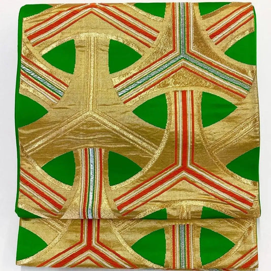 6723# Japanese Vintage Fukuro Obi Belt Kimono Fabric Silk Traditional 　