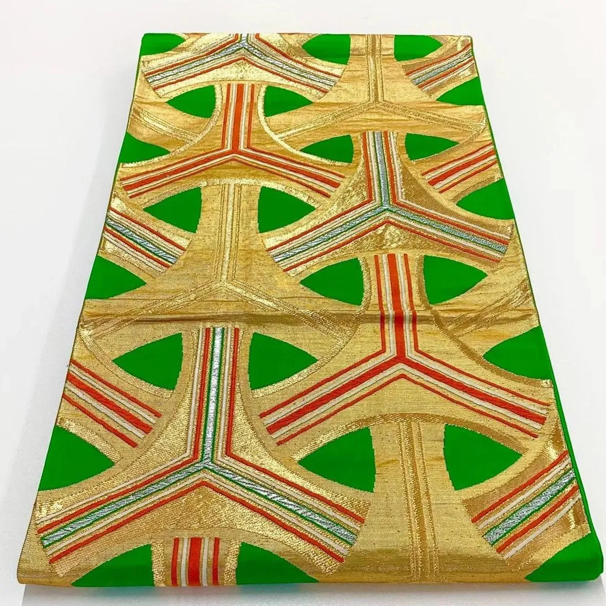 6723# Japanese Vintage Fukuro Obi Belt Kimono Fabric Silk Traditional 　