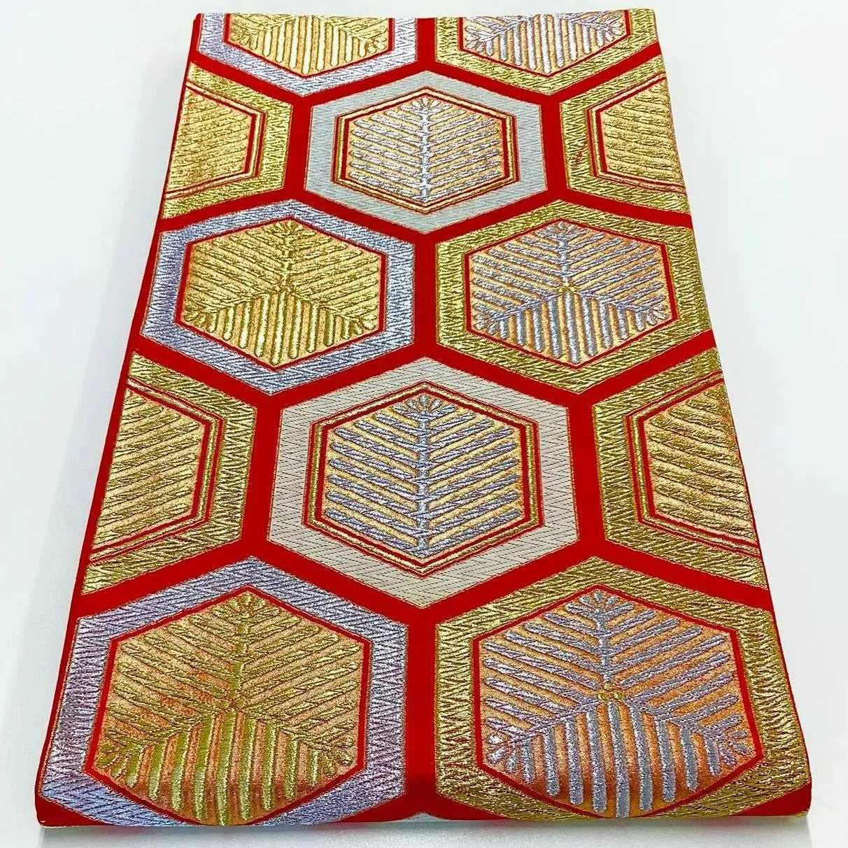 6726# Japanese Vintage Fukuro Obi Belt Kimono Fabric Silk Traditional