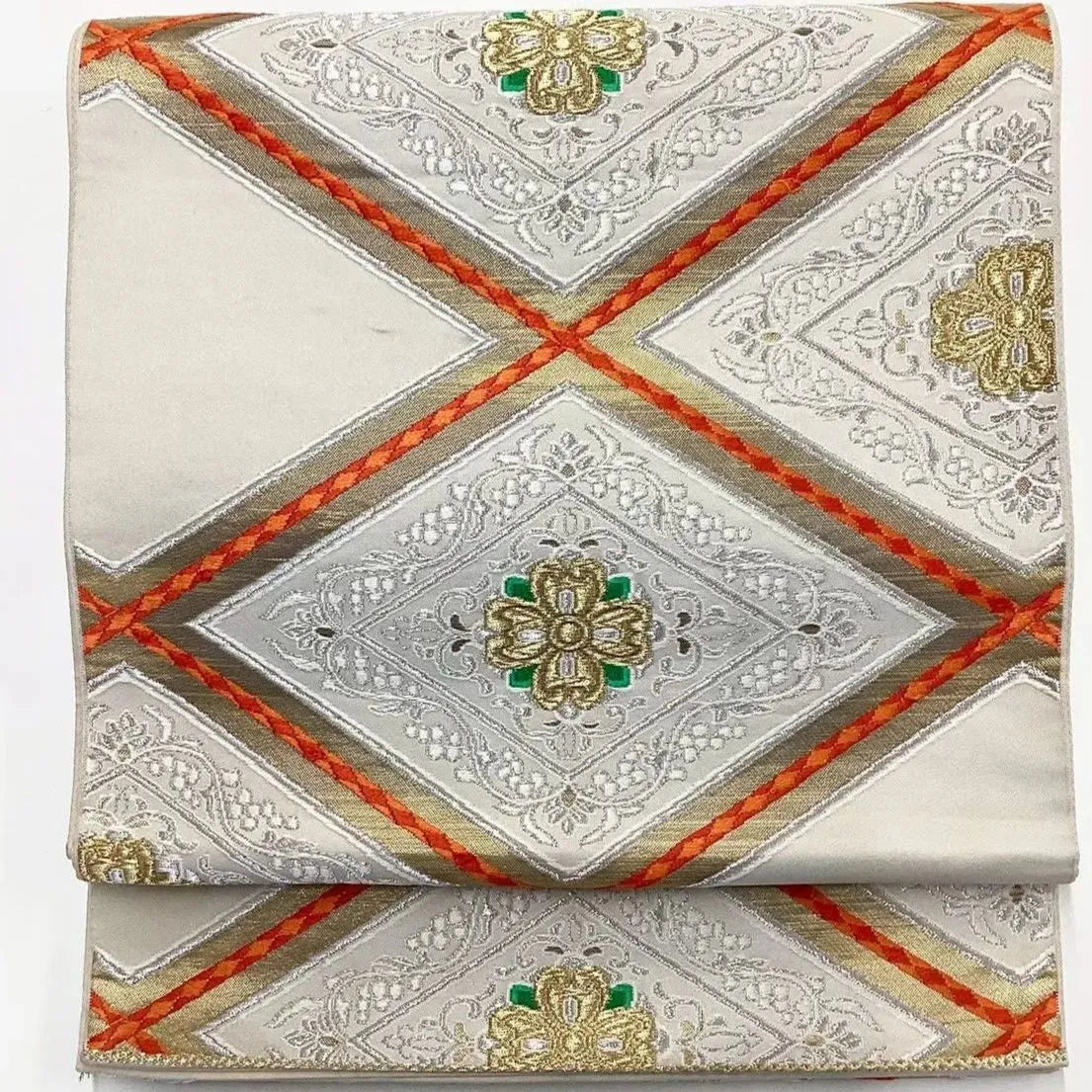 6728# Japanese Vintage Fukuro Obi Belt Kimono Fabric Silk Traditional