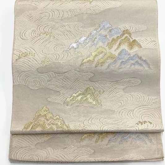 6729# Japanese Vintage Fukuro Obi Belt Kimono Fabric Silk Traditional