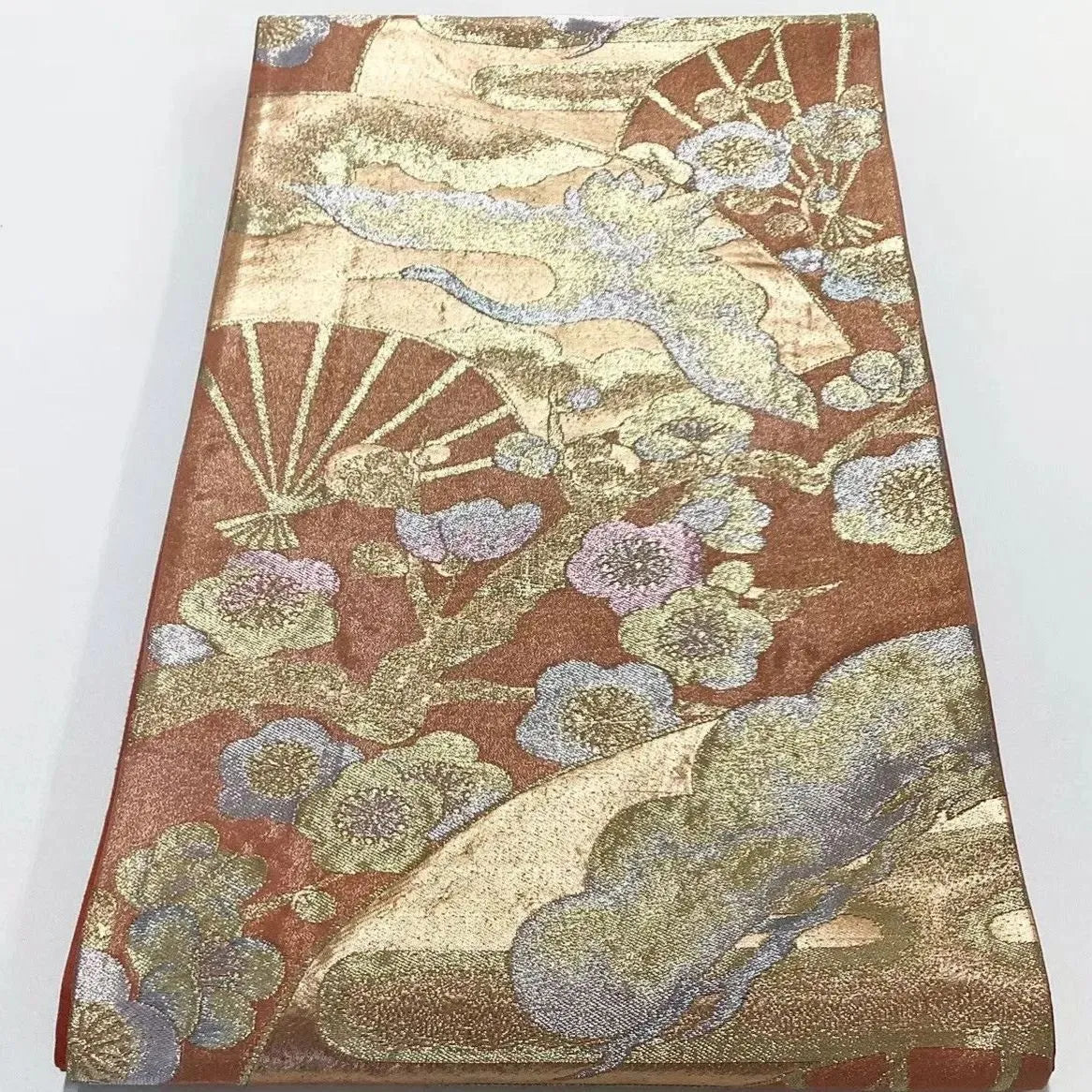 6735# Japanese Vintage Fukuro Obi Belt Kimono Fabric Silk Traditional