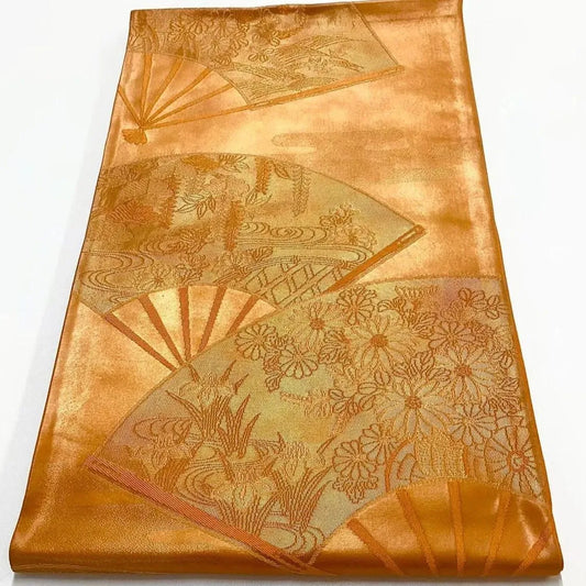 6742# Japanese Vintage Fukuro Obi Belt Kimono Fabric Silk Traditional