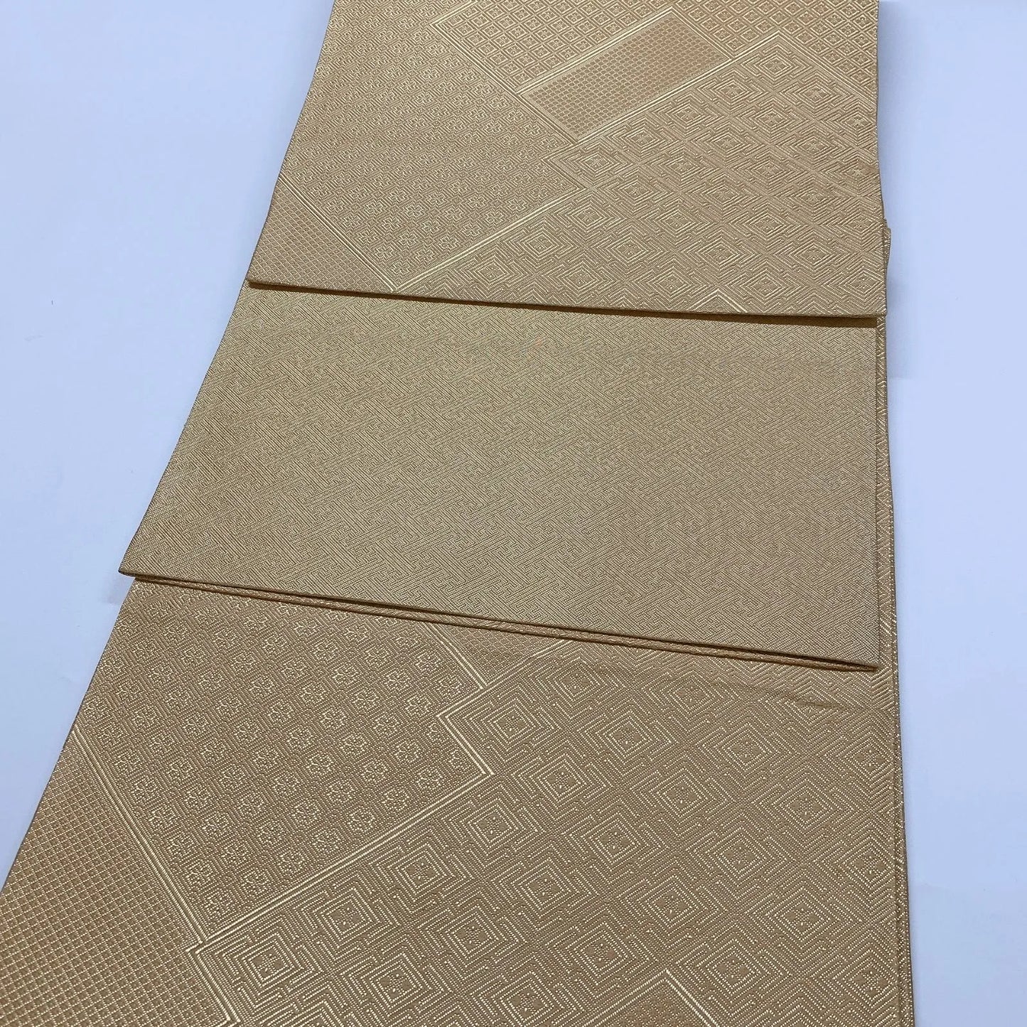 6821# Japanese Vintage Fukuro Obi Belt Kimono Fabric Silk Traditional Gold