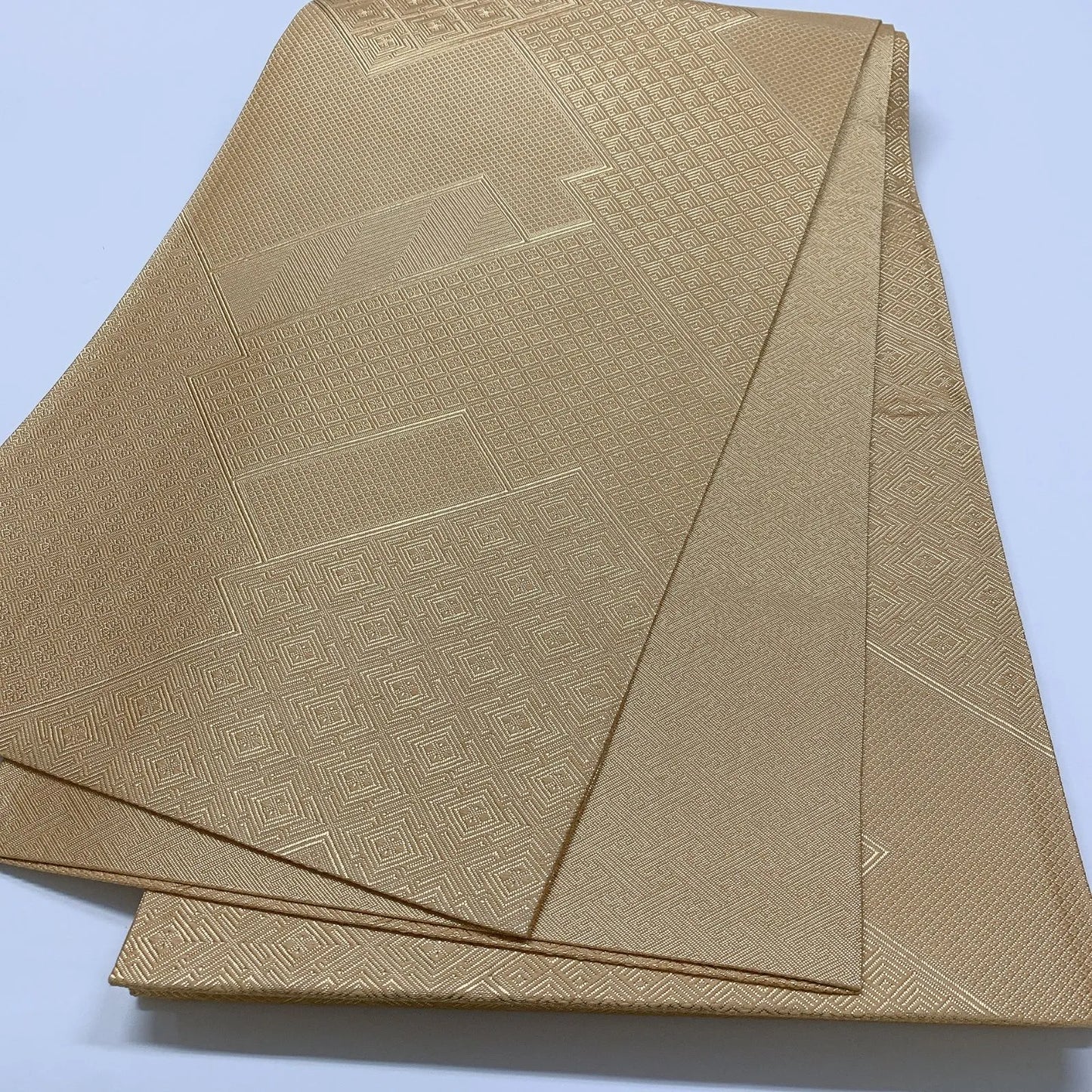 6821# Japanese Vintage Fukuro Obi Belt Kimono Fabric Silk Traditional Gold
