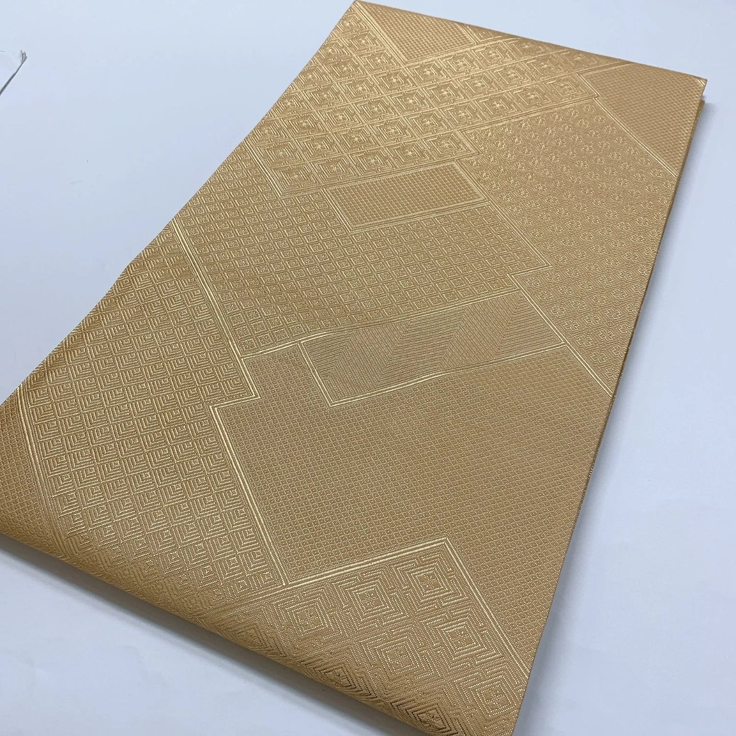 6821# Japanese Vintage Fukuro Obi Belt Kimono Fabric Silk Traditional Gold