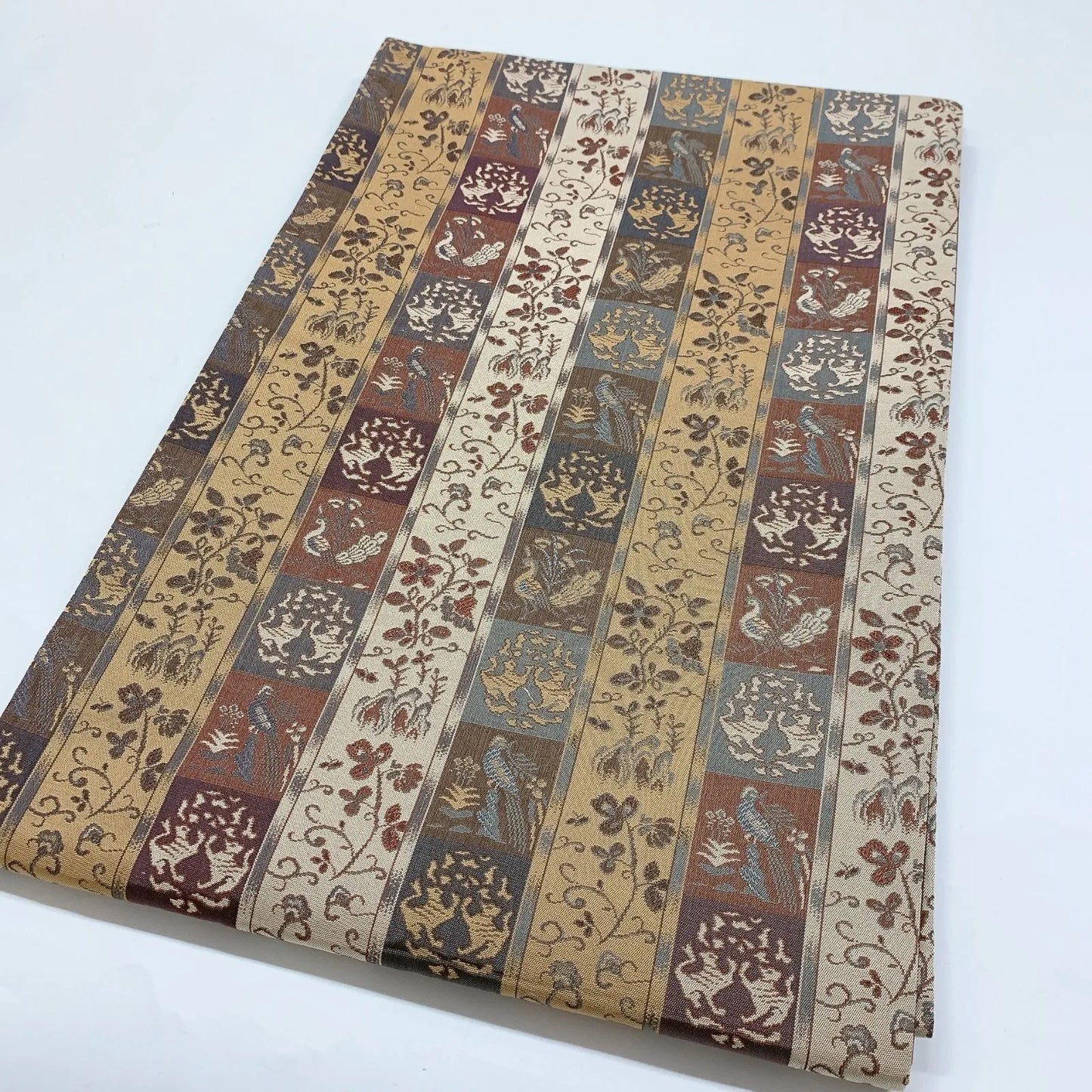 6824# Japanese Vintage Fukuro Obi Belt Kimono Fabric Silk Traditional