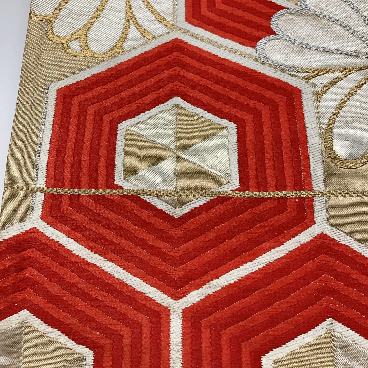 6827# Japanese Vintage Fukuro Obi Belt Kimono Fabric Silk Traditional Untailored