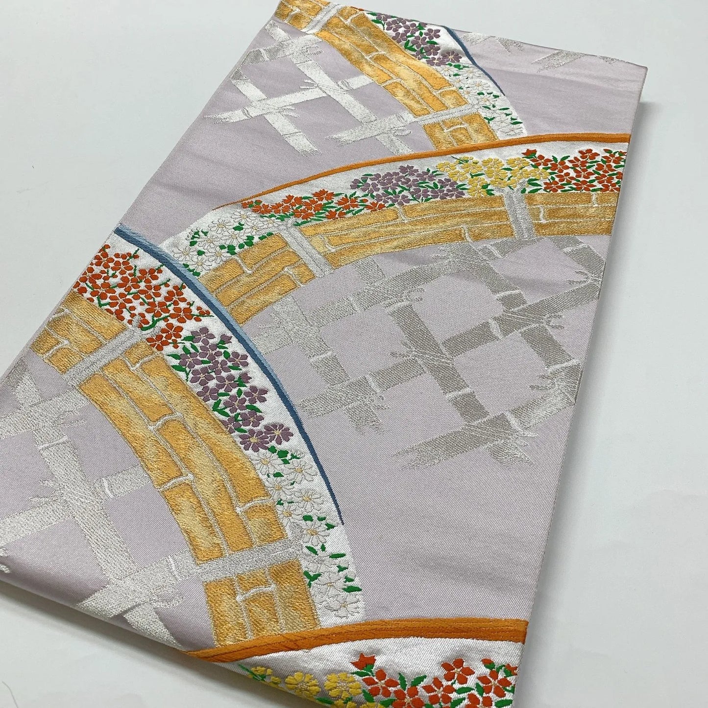 6828# Japanese Vintage Fukuro Obi Belt Kimono Fabric Silk Traditional