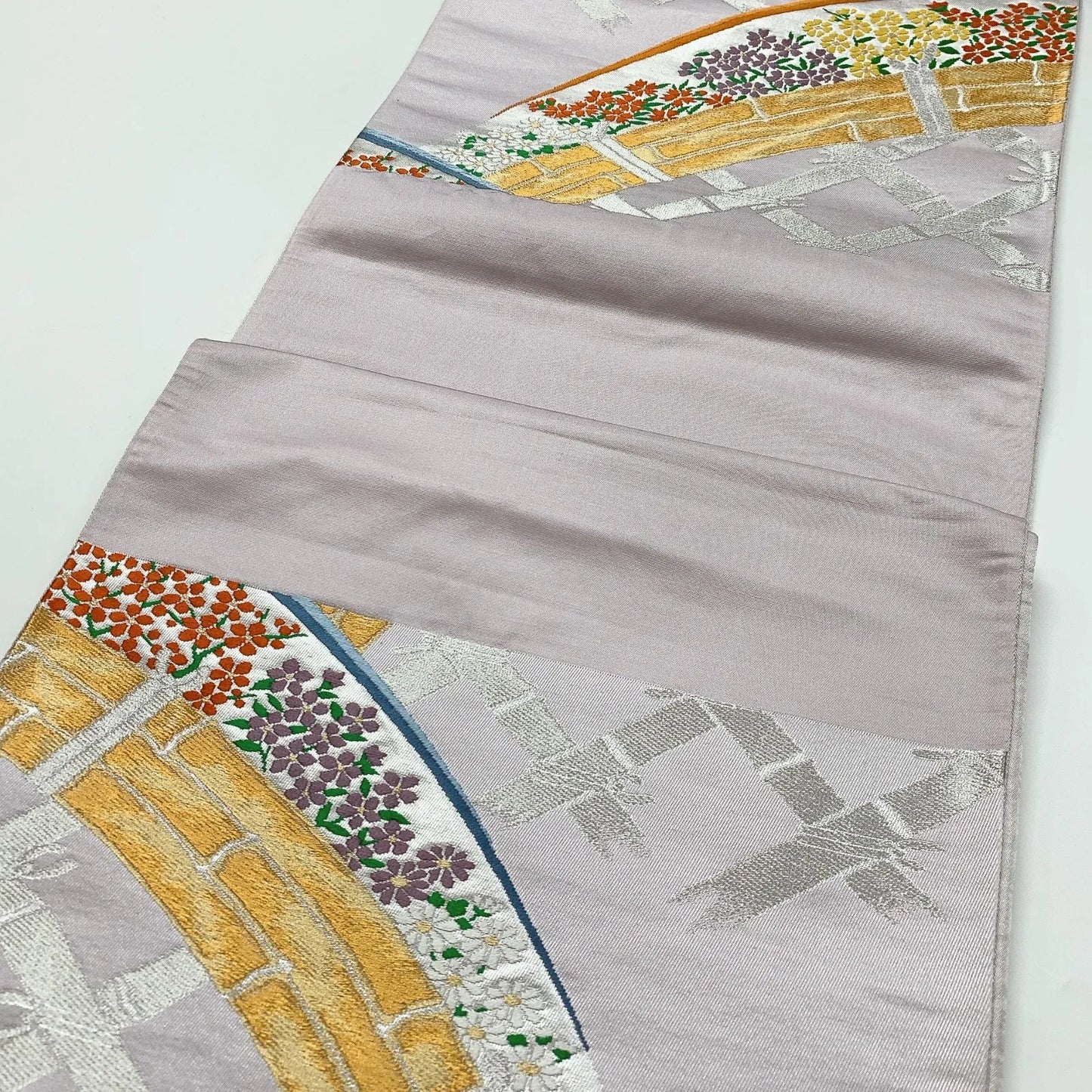 6828# Japanese Vintage Fukuro Obi Belt Kimono Fabric Silk Traditional