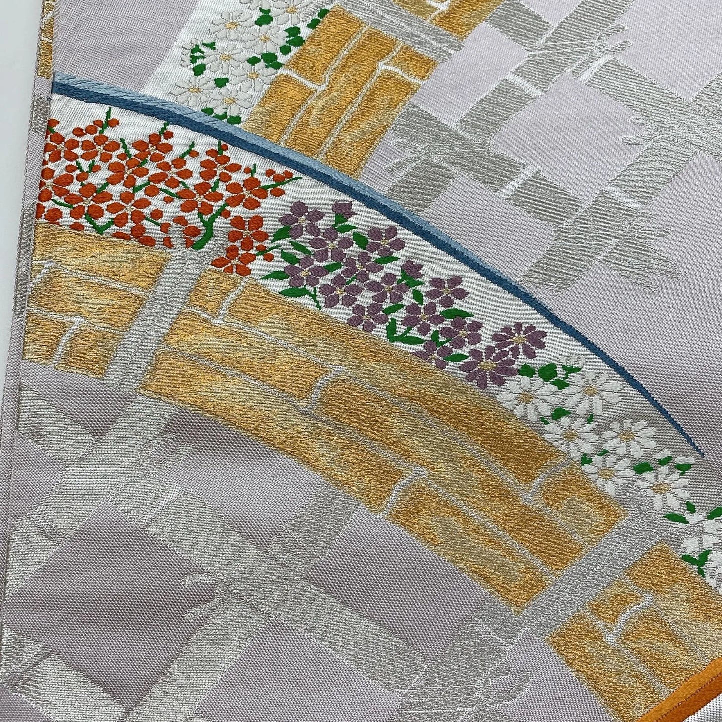 6828# Japanese Vintage Fukuro Obi Belt Kimono Fabric Silk Traditional