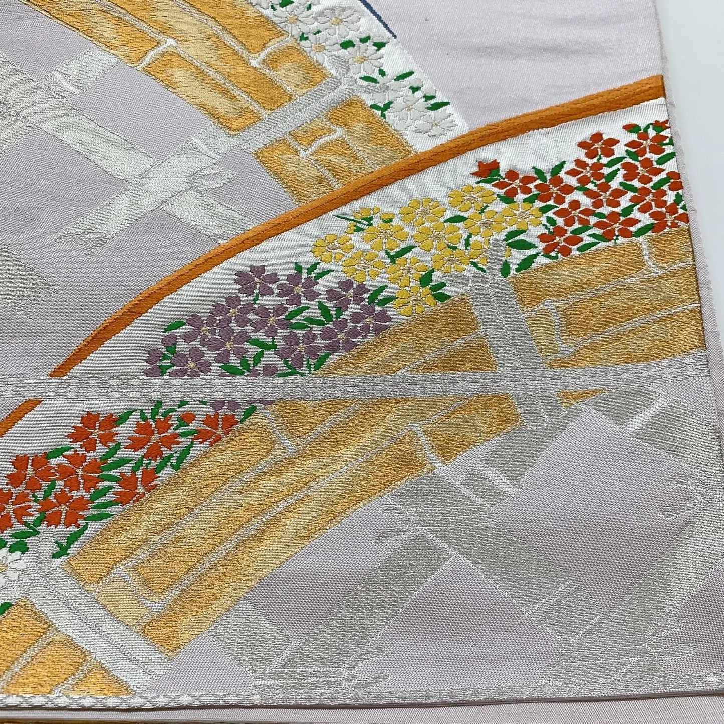 6828# Japanese Vintage Fukuro Obi Belt Kimono Fabric Silk Traditional