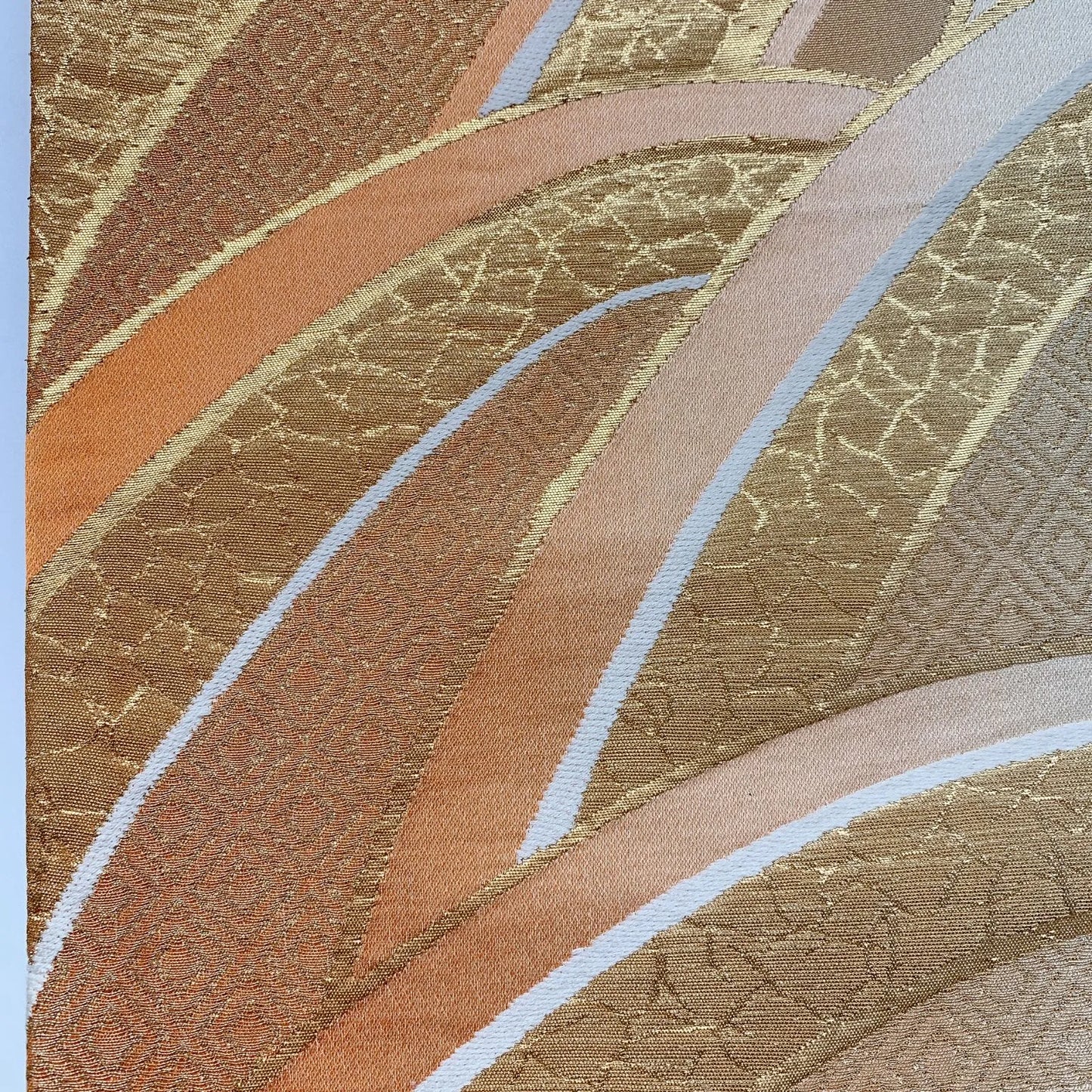 6830# Japanese Vintage Fukuro Obi Belt Kimono Fabric Silk Traditional