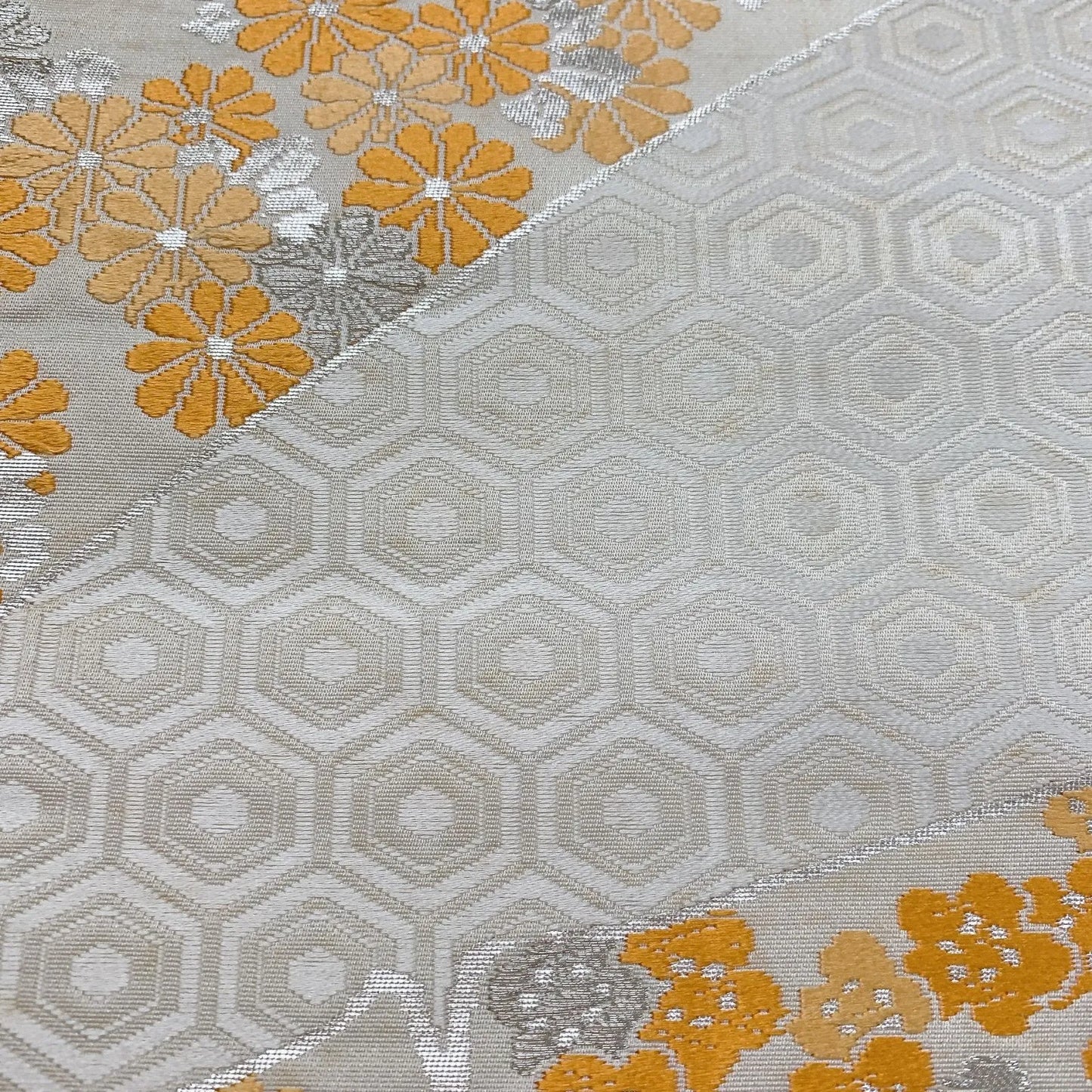 6831# Japanese Vintage Fukuro Obi Belt Kimono Fabric Silk Traditional Embroidery