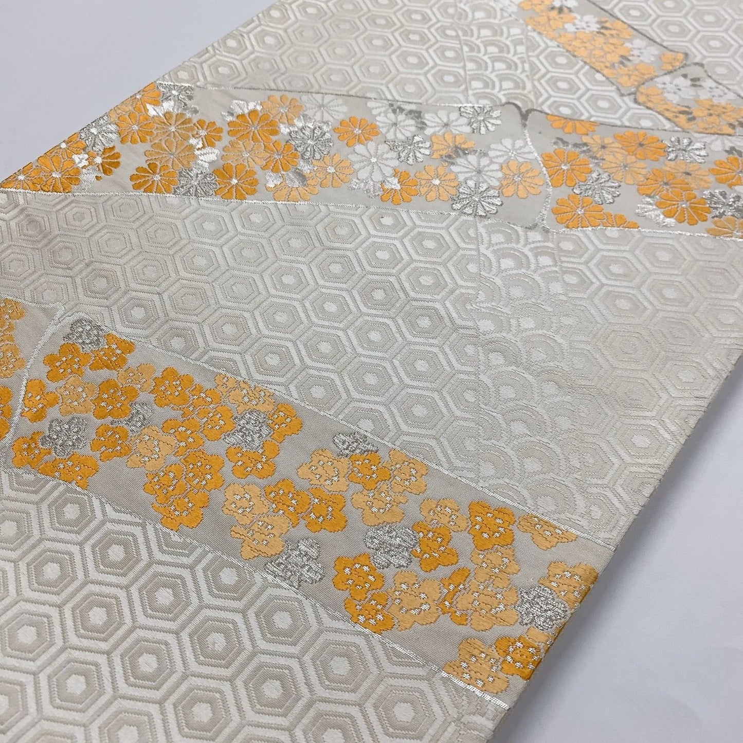 6831# Japanese Vintage Fukuro Obi Belt Kimono Fabric Silk Traditional Embroidery