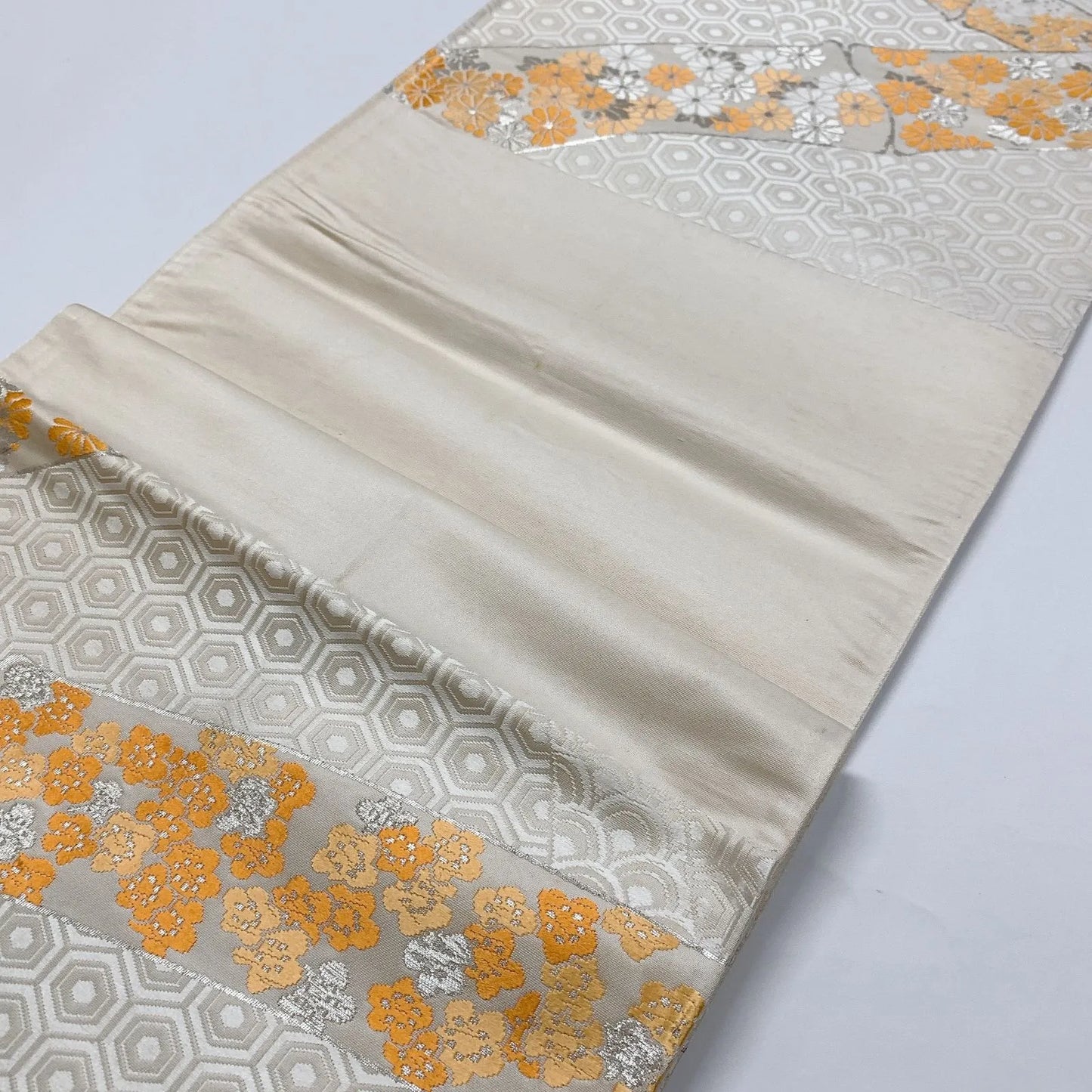 6831# Japanese Vintage Fukuro Obi Belt Kimono Fabric Silk Traditional Embroidery