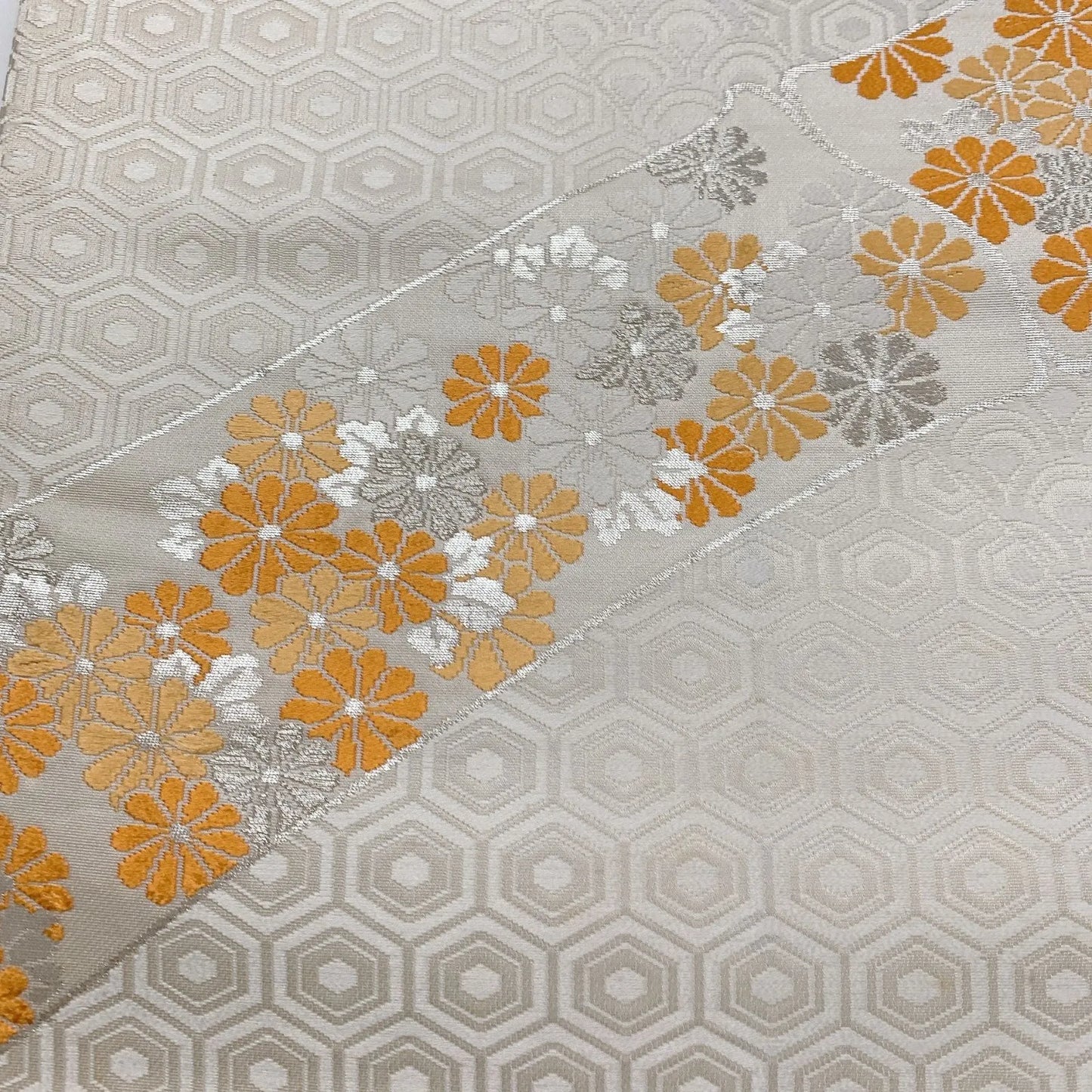 6831# Japanese Vintage Fukuro Obi Belt Kimono Fabric Silk Traditional Embroidery