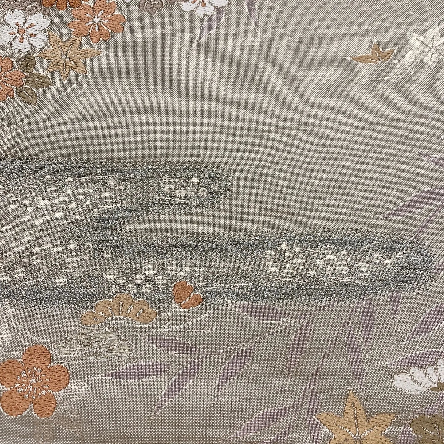 6833# Japanese Vintage Fukuro Obi Belt Kimono Fabric Silk Traditional 　