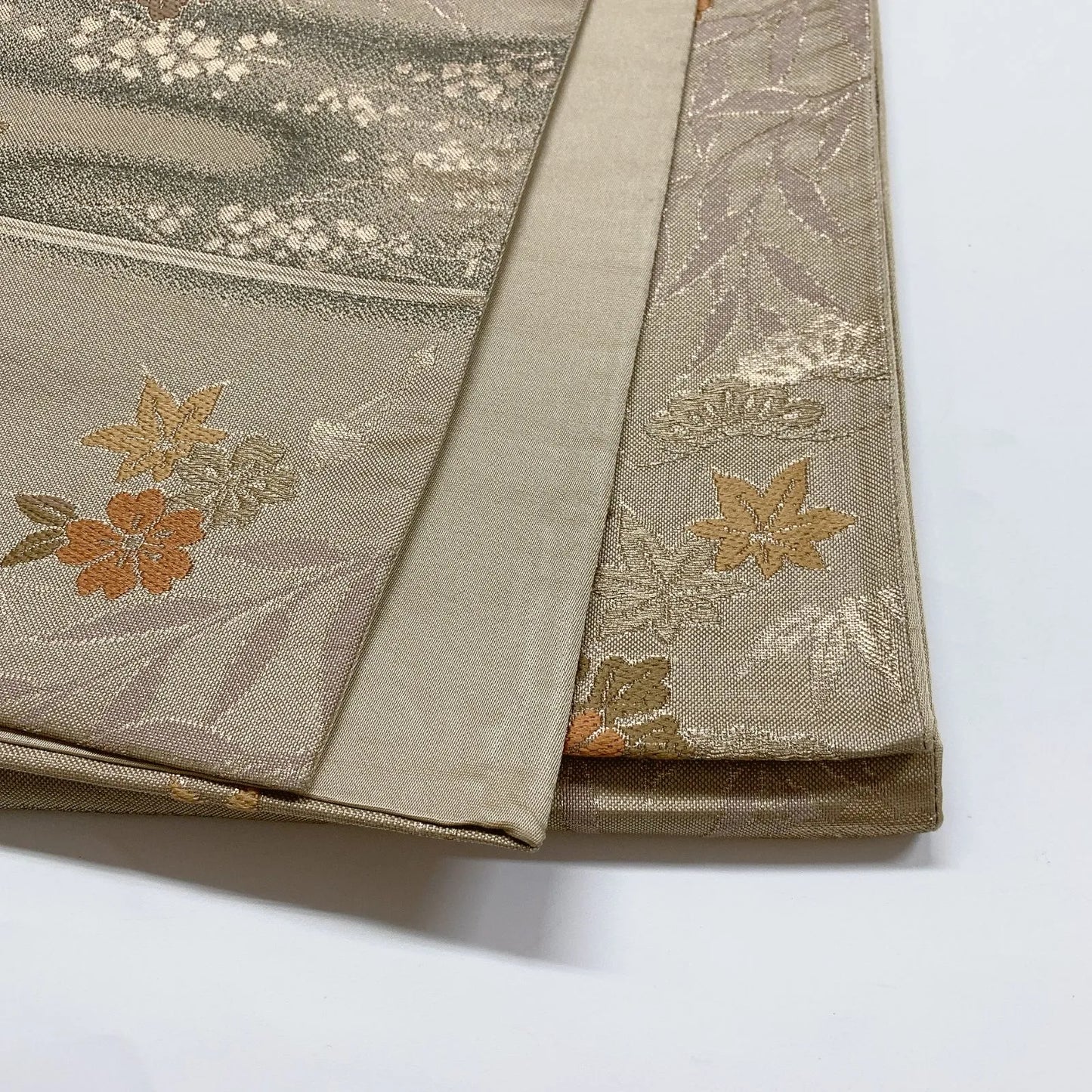 6833# Japanese Vintage Fukuro Obi Belt Kimono Fabric Silk Traditional 　