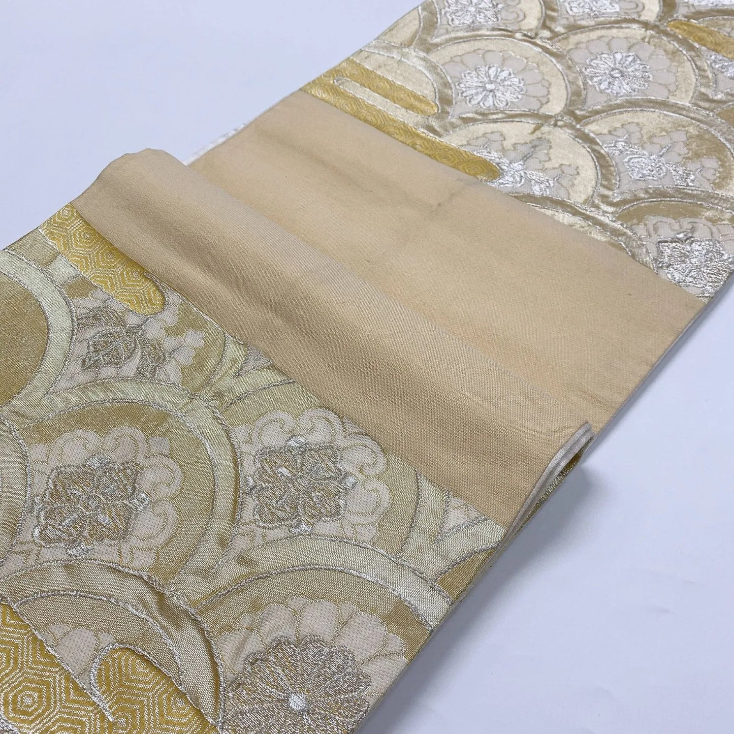 6838# Japanese Vintage Fukuro Obi Belt Kimono Fabric Silk Traditional