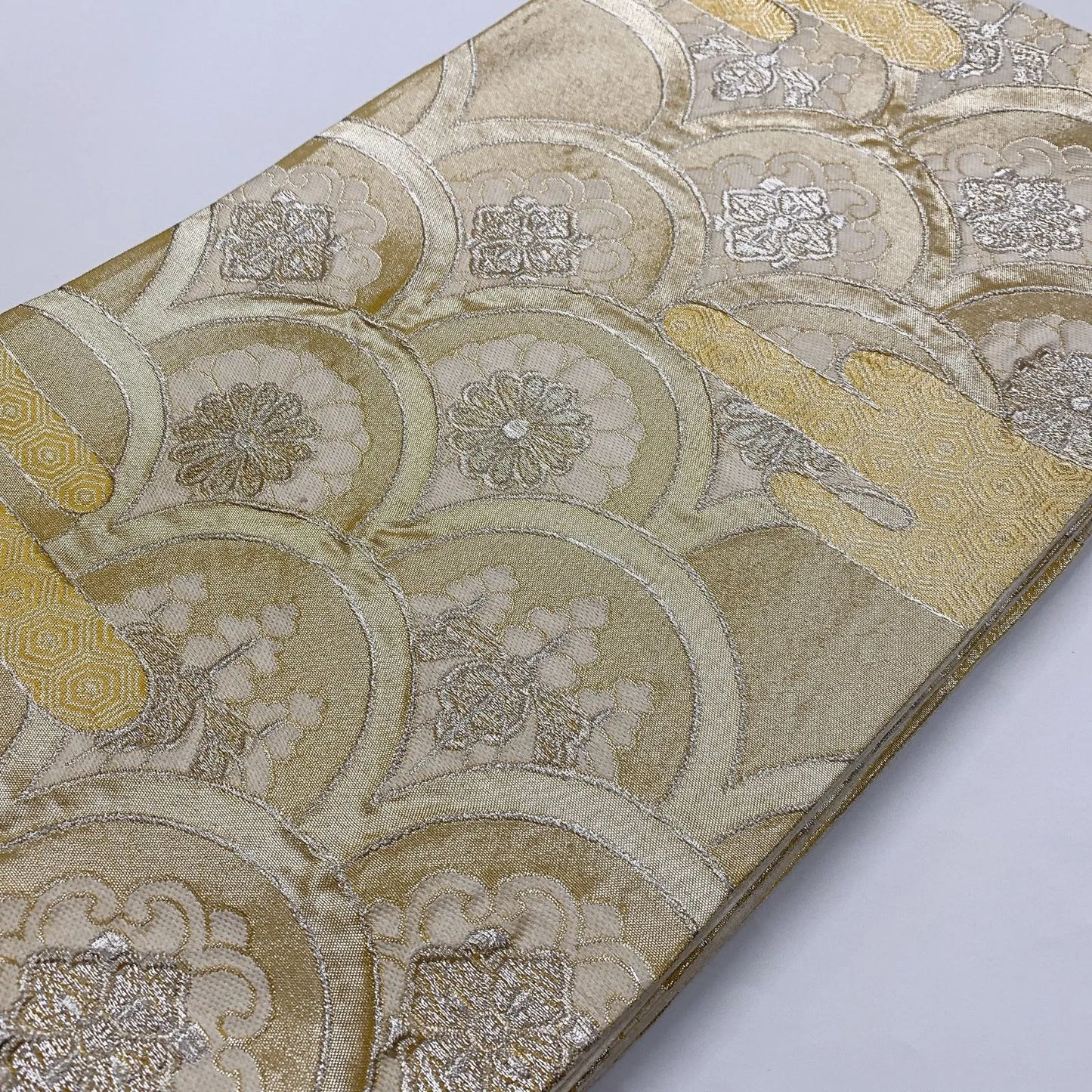 6838# Japanese Vintage Fukuro Obi Belt Kimono Fabric Silk Traditional