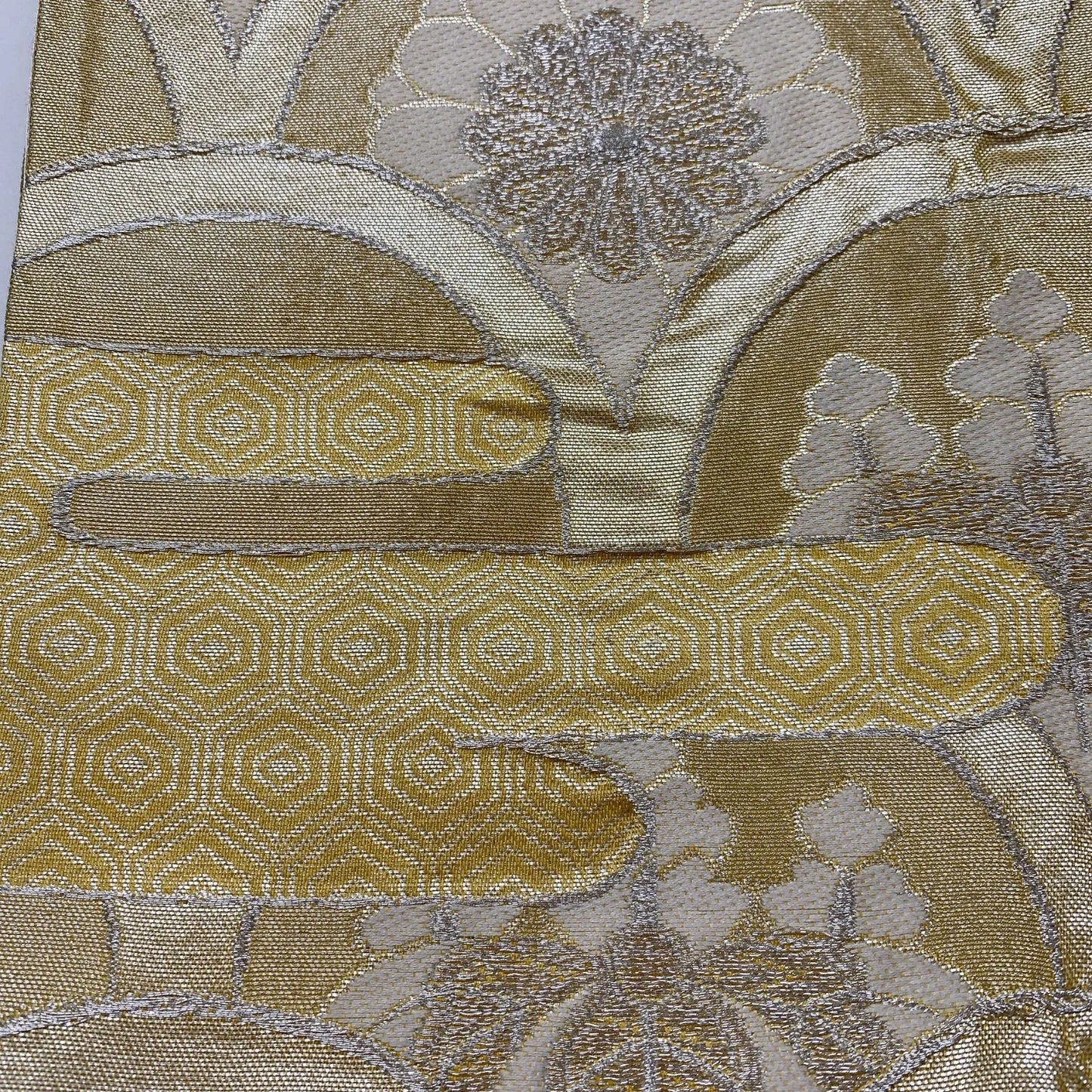 6838# Japanese Vintage Fukuro Obi Belt Kimono Fabric Silk Traditional