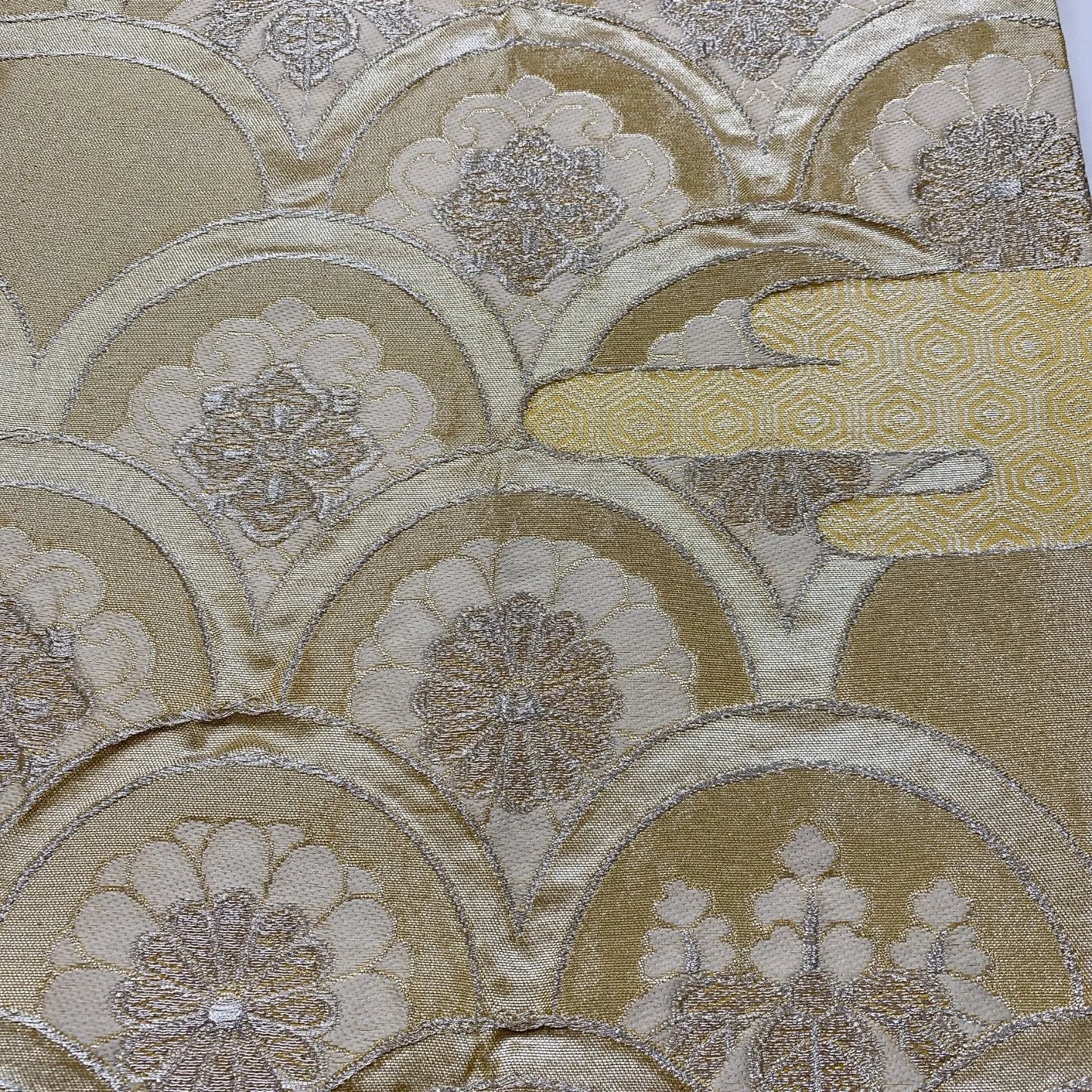 6838# Japanese Vintage Fukuro Obi Belt Kimono Fabric Silk Traditional