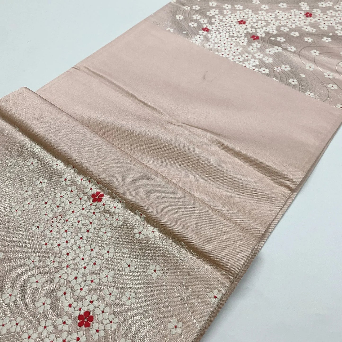 6840# Japanese Vintage Fukuro Obi Belt Kimono Fabric Silk Traditional Embroidery　