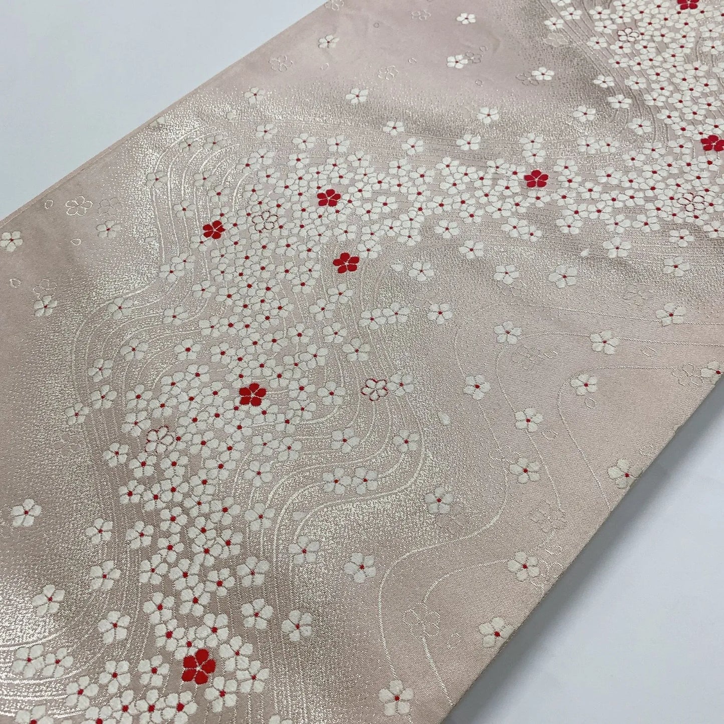 6840# Japanese Vintage Fukuro Obi Belt Kimono Fabric Silk Traditional Embroidery　