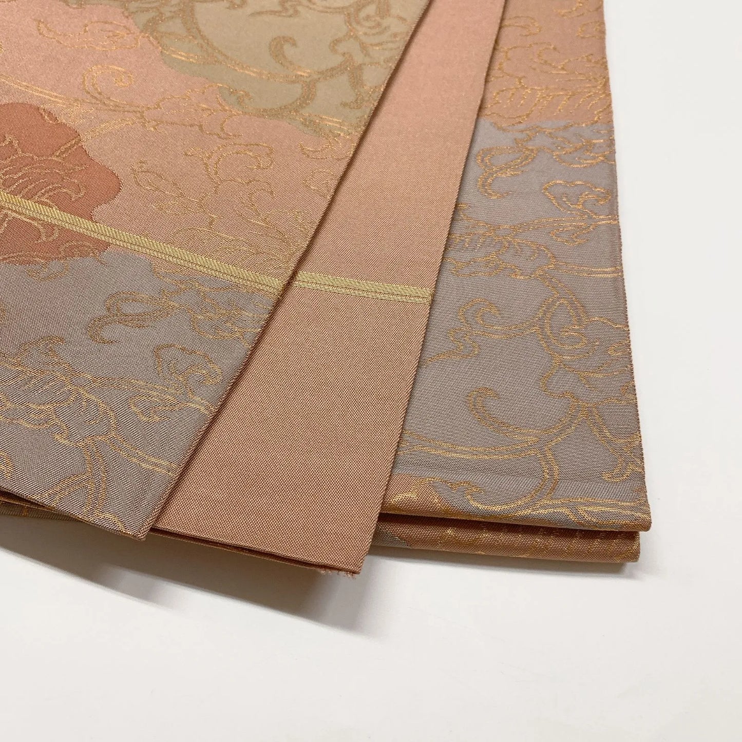 6841# Japanese Vintage Fukuro Obi Belt Kimono Fabric Silk Traditional 　