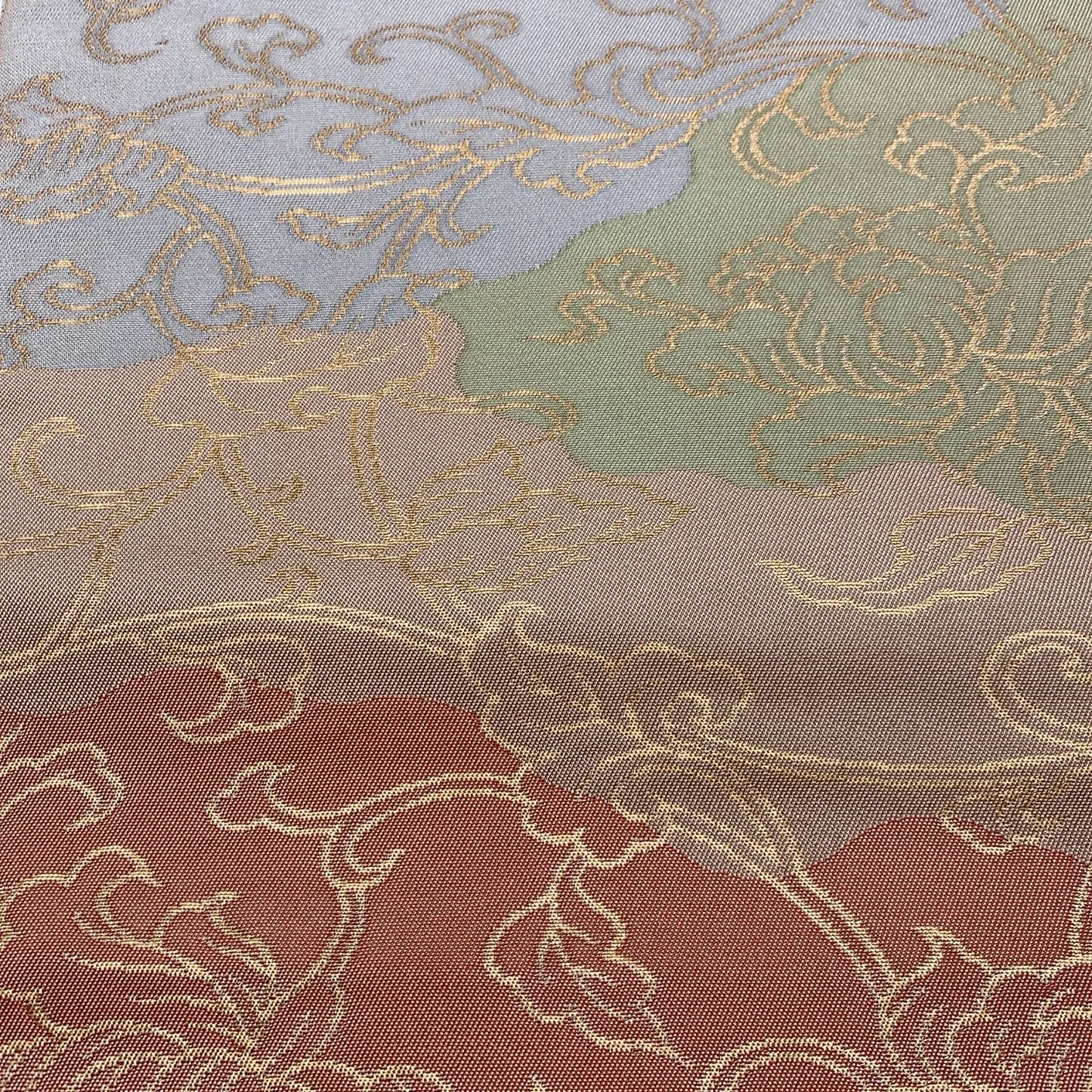 6841# Japanese Vintage Fukuro Obi Belt Kimono Fabric Silk Traditional 　