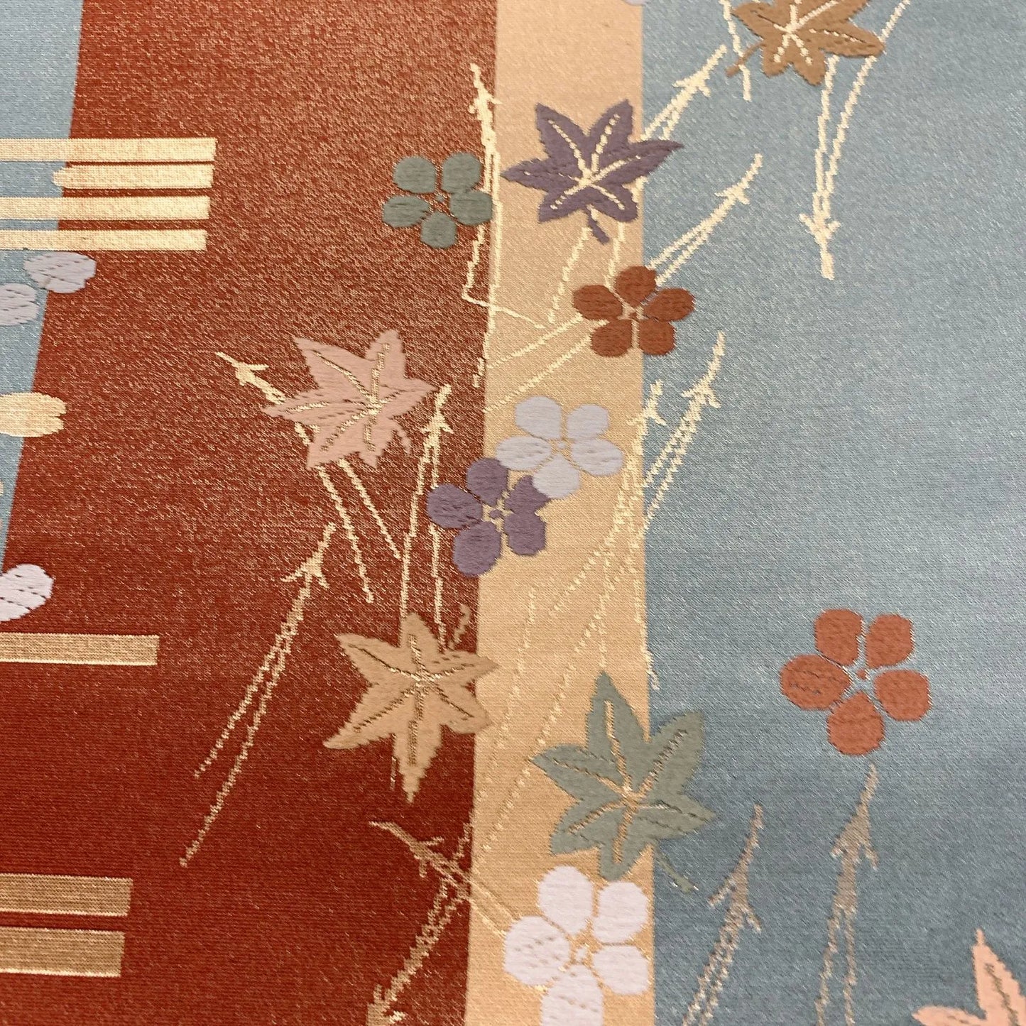 6843# Japanese Vintage Fukuro Obi Belt Kimono Fabric Silk Traditional Embroidery