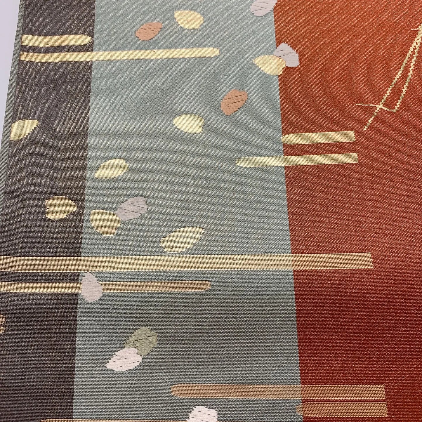 6843# Japanese Vintage Fukuro Obi Belt Kimono Fabric Silk Traditional Embroidery