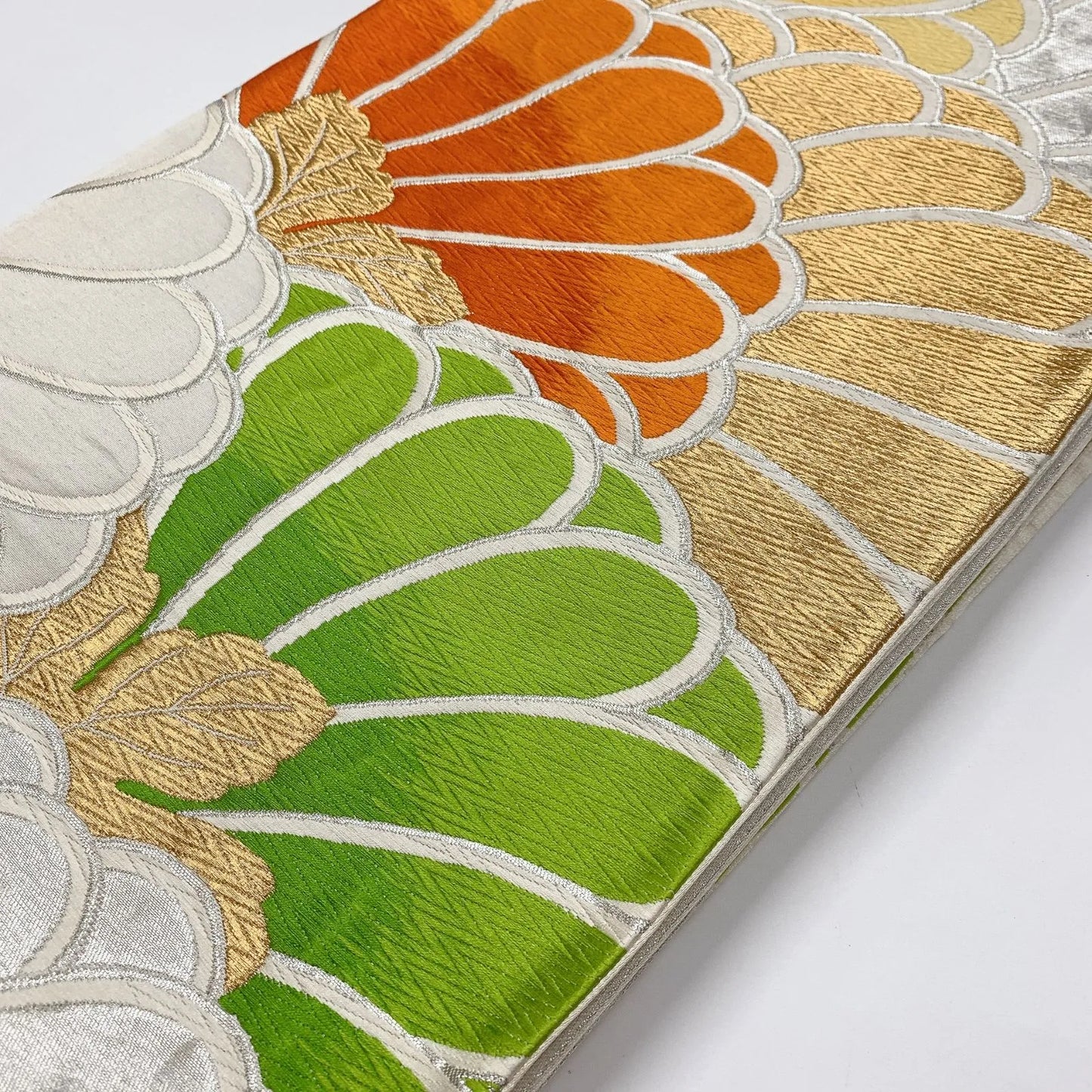 6847# Japanese Vintage Fukuro Obi Belt Kimono Fabric Silk Traditional