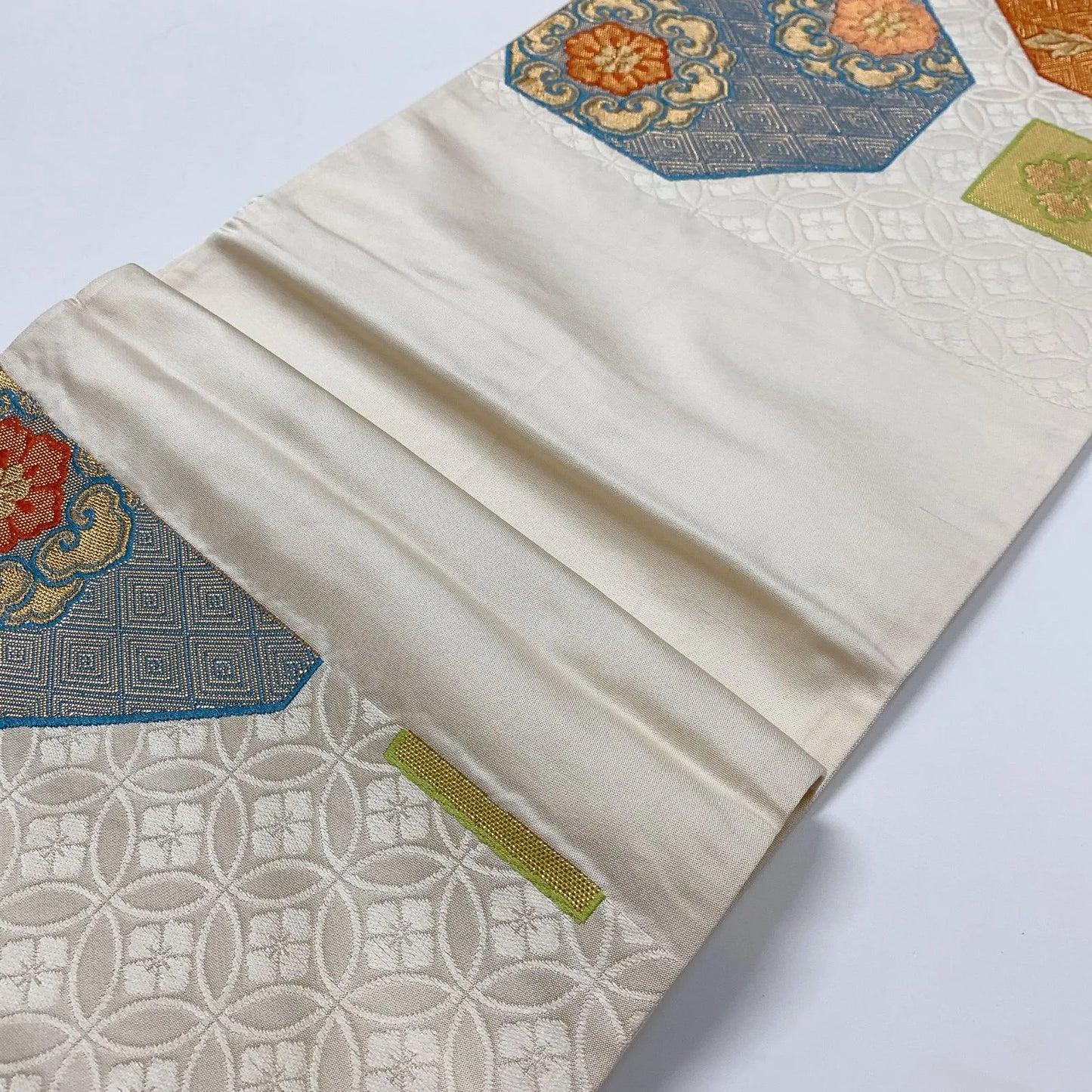 6851# Japanese Vintage Fukuro Obi Belt Kimono Fabric Silk Traditional Untailored