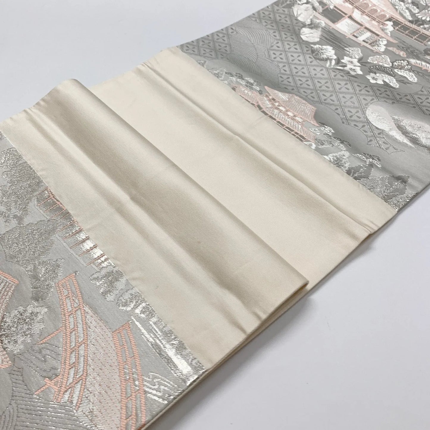 6852# Japanese Vintage Fukuro Obi Belt Kimono Fabric Silk Traditional Untailored