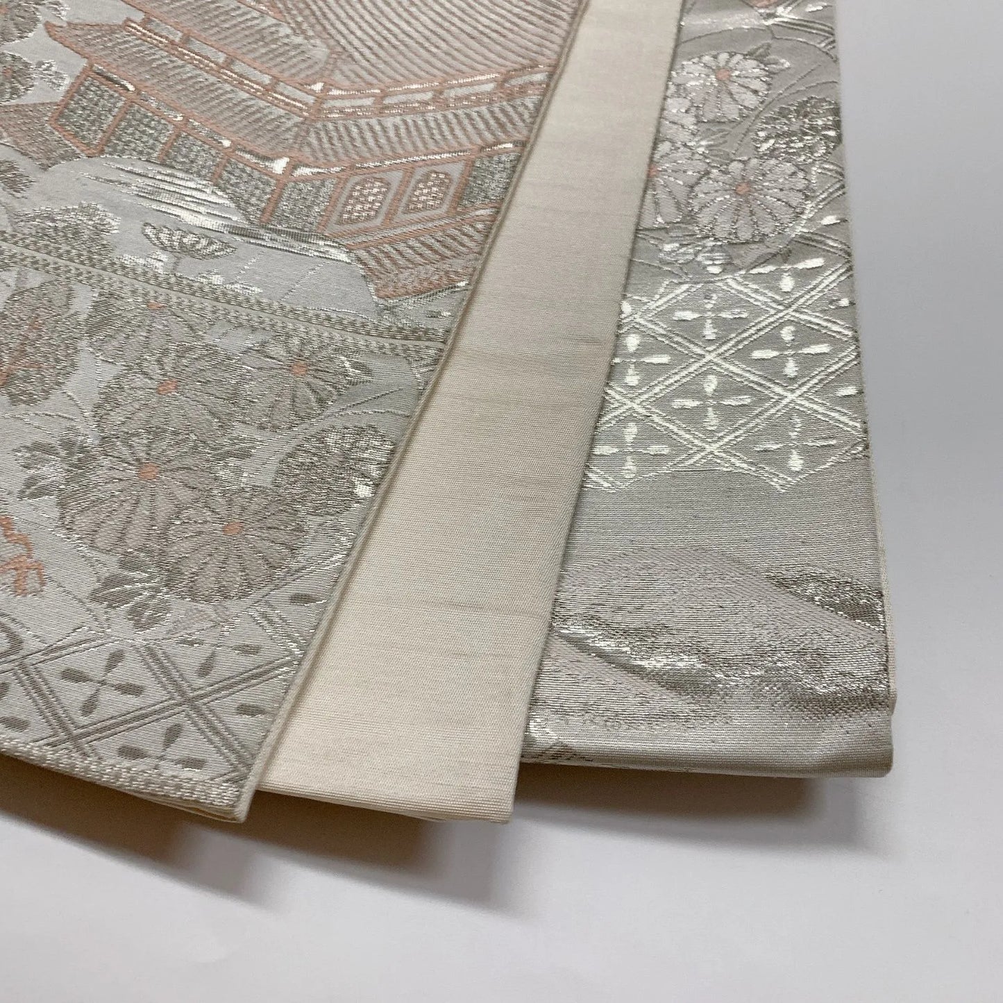 6852# Japanese Vintage Fukuro Obi Belt Kimono Fabric Silk Traditional Untailored