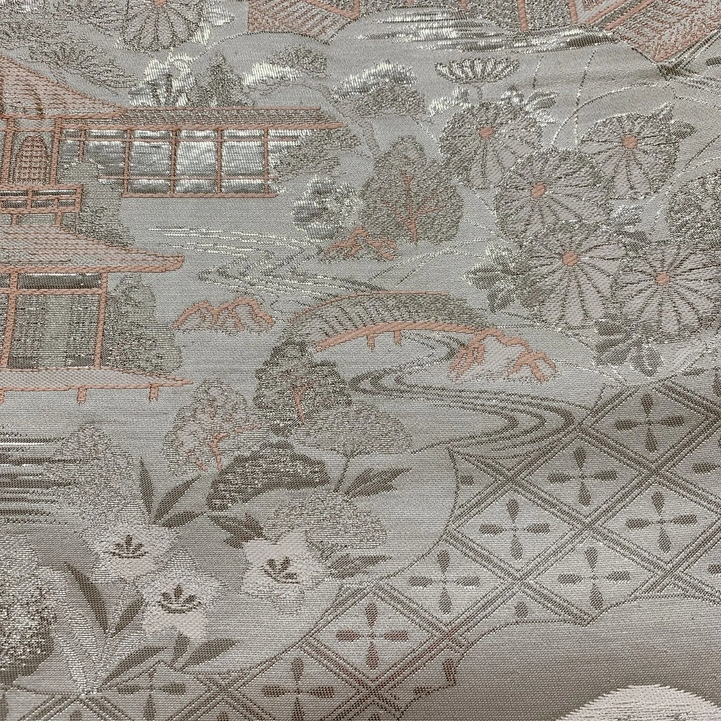 6852# Japanese Vintage Fukuro Obi Belt Kimono Fabric Silk Traditional Untailored