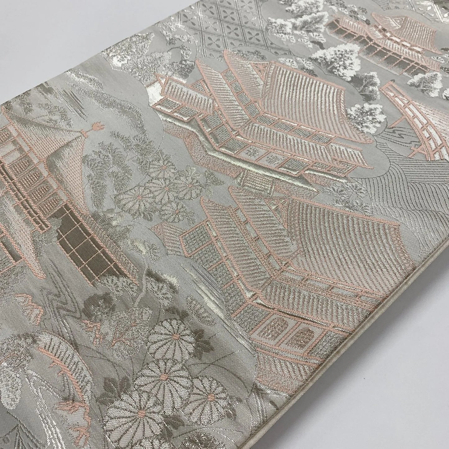 6852# Japanese Vintage Fukuro Obi Belt Kimono Fabric Silk Traditional Untailored