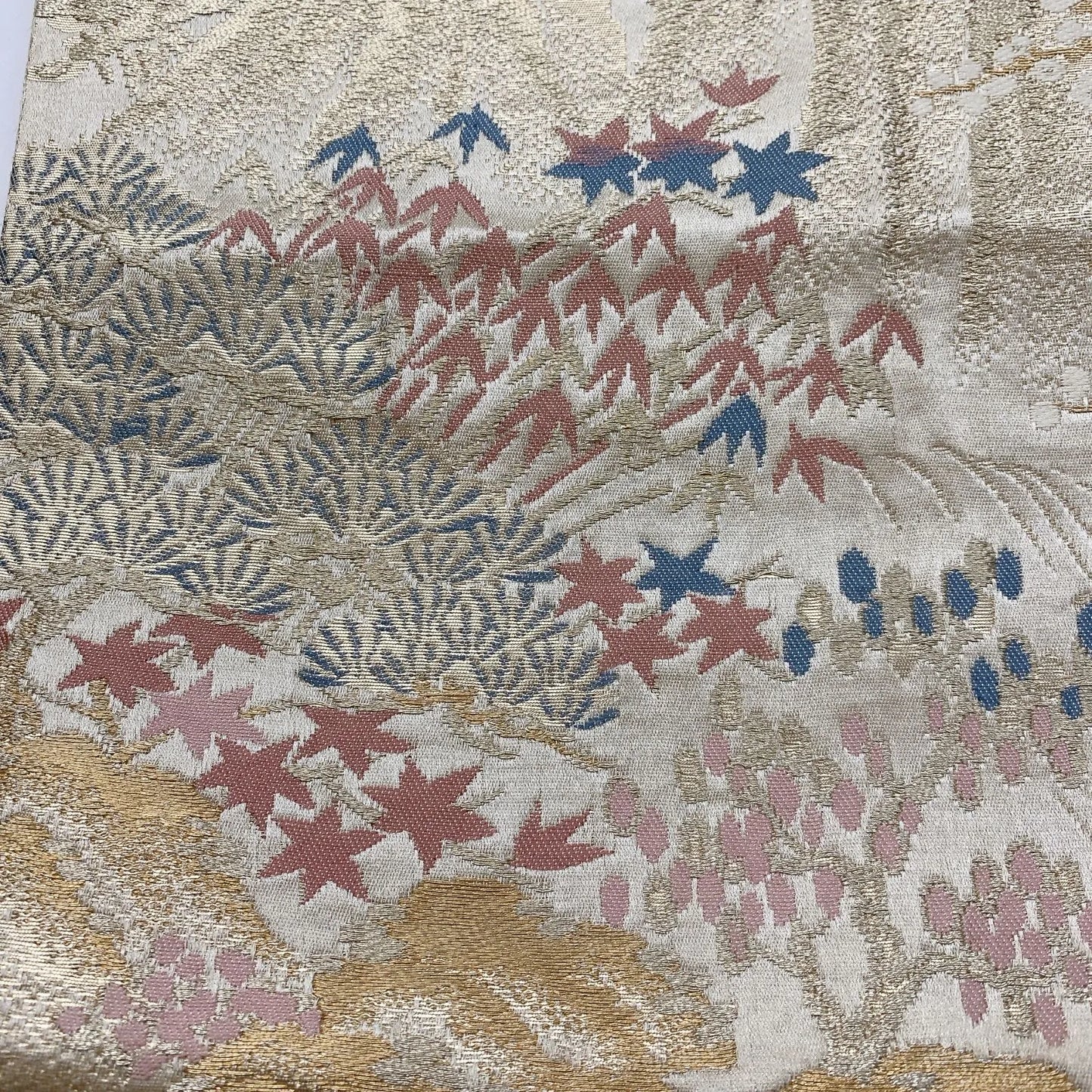 6854# Japanese Vintage Fukuro Obi Belt Kimono Fabric Silk Traditional Untailored 　