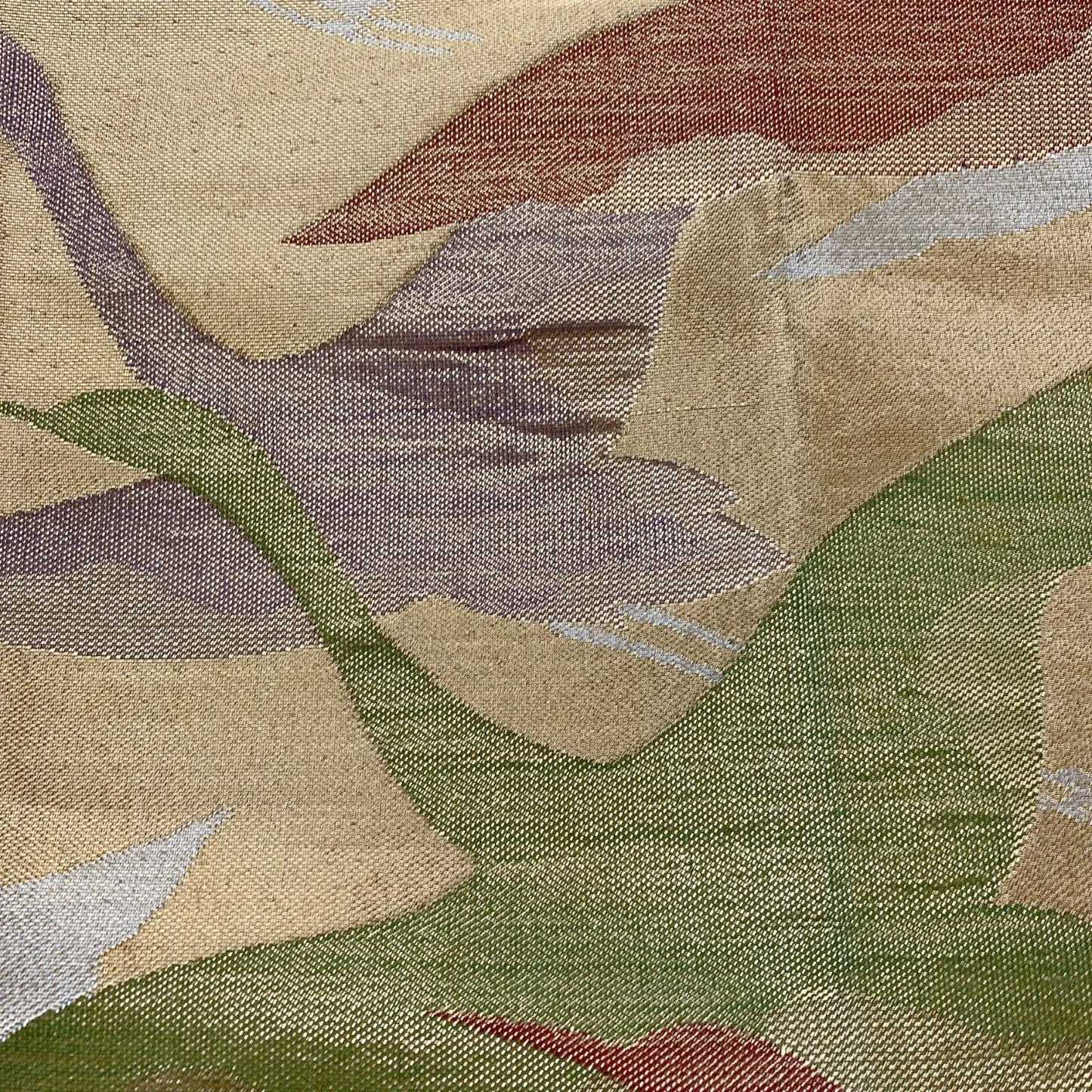 6858# Japanese Vintage Fukuro Obi Belt Kimono Fabric Silk Traditional Gold　