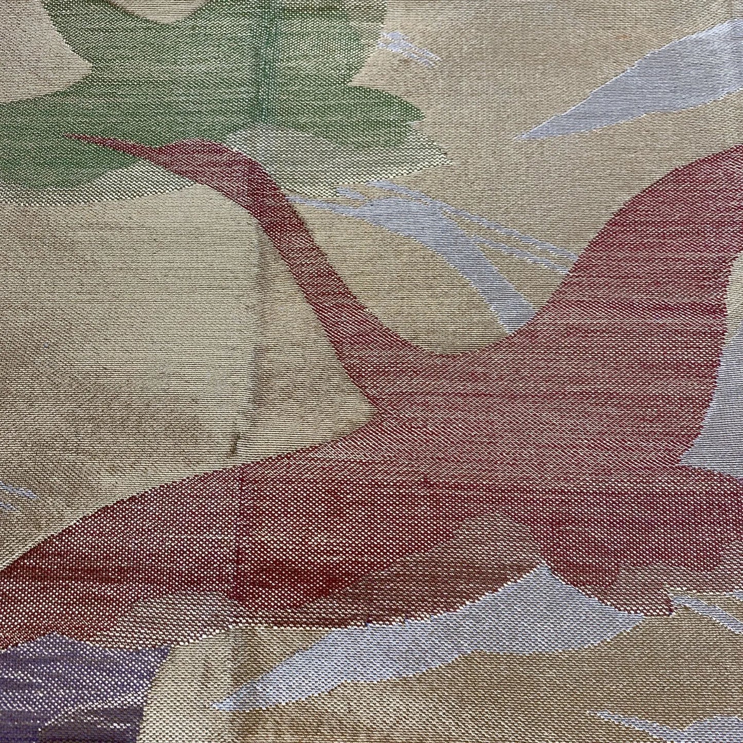 6858# Japanese Vintage Fukuro Obi Belt Kimono Fabric Silk Traditional Gold　