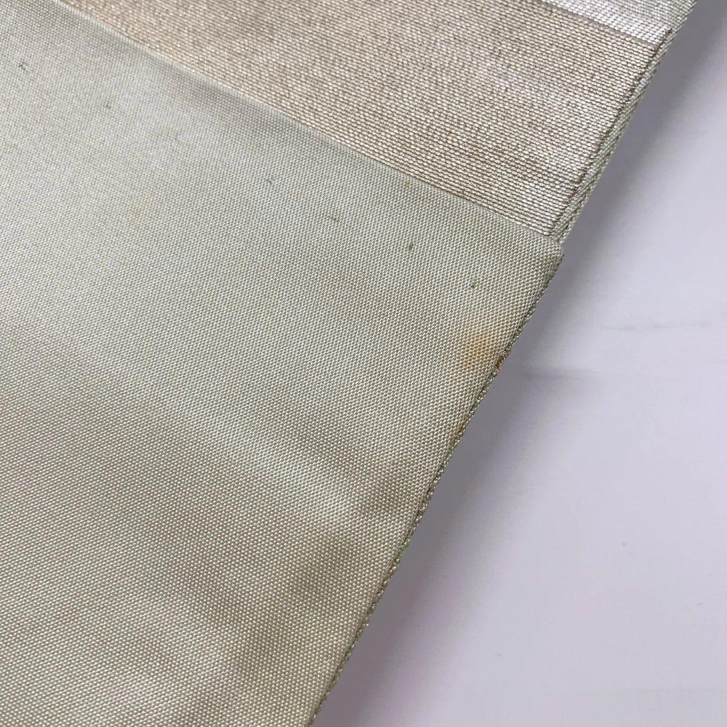 6859# Japanese Vintage Fukuro Obi Belt Kimono Fabric Silk Traditional Silver