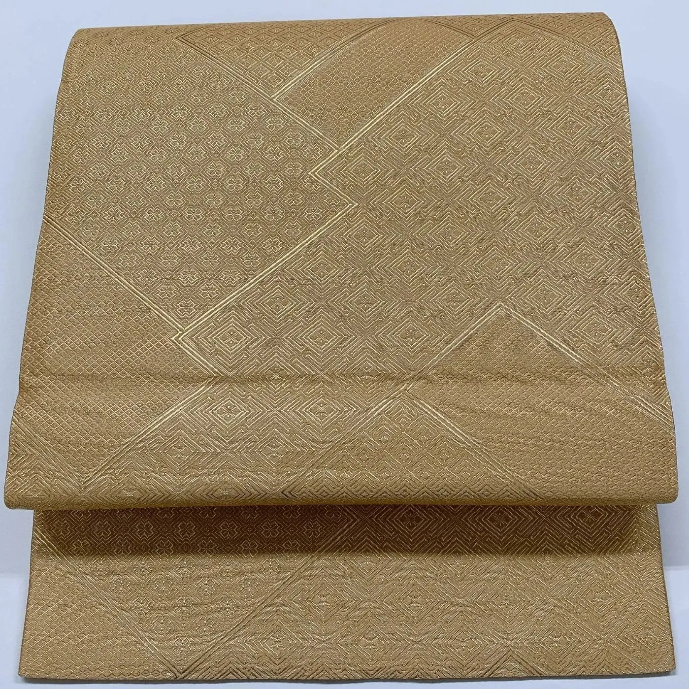 6821# Japanese Vintage Fukuro Obi Belt Kimono Fabric Silk Traditional Gold