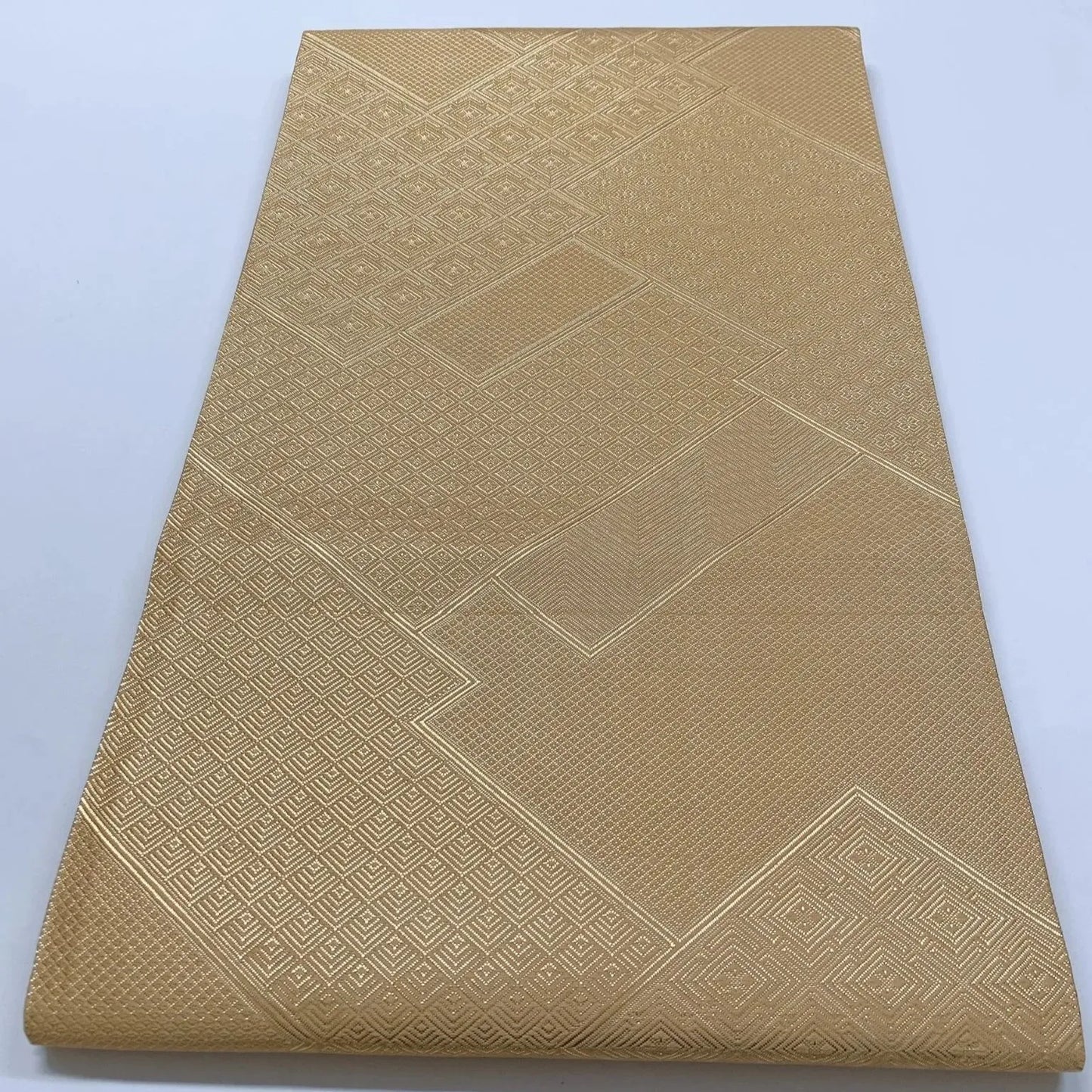 6821# Japanese Vintage Fukuro Obi Belt Kimono Fabric Silk Traditional Gold