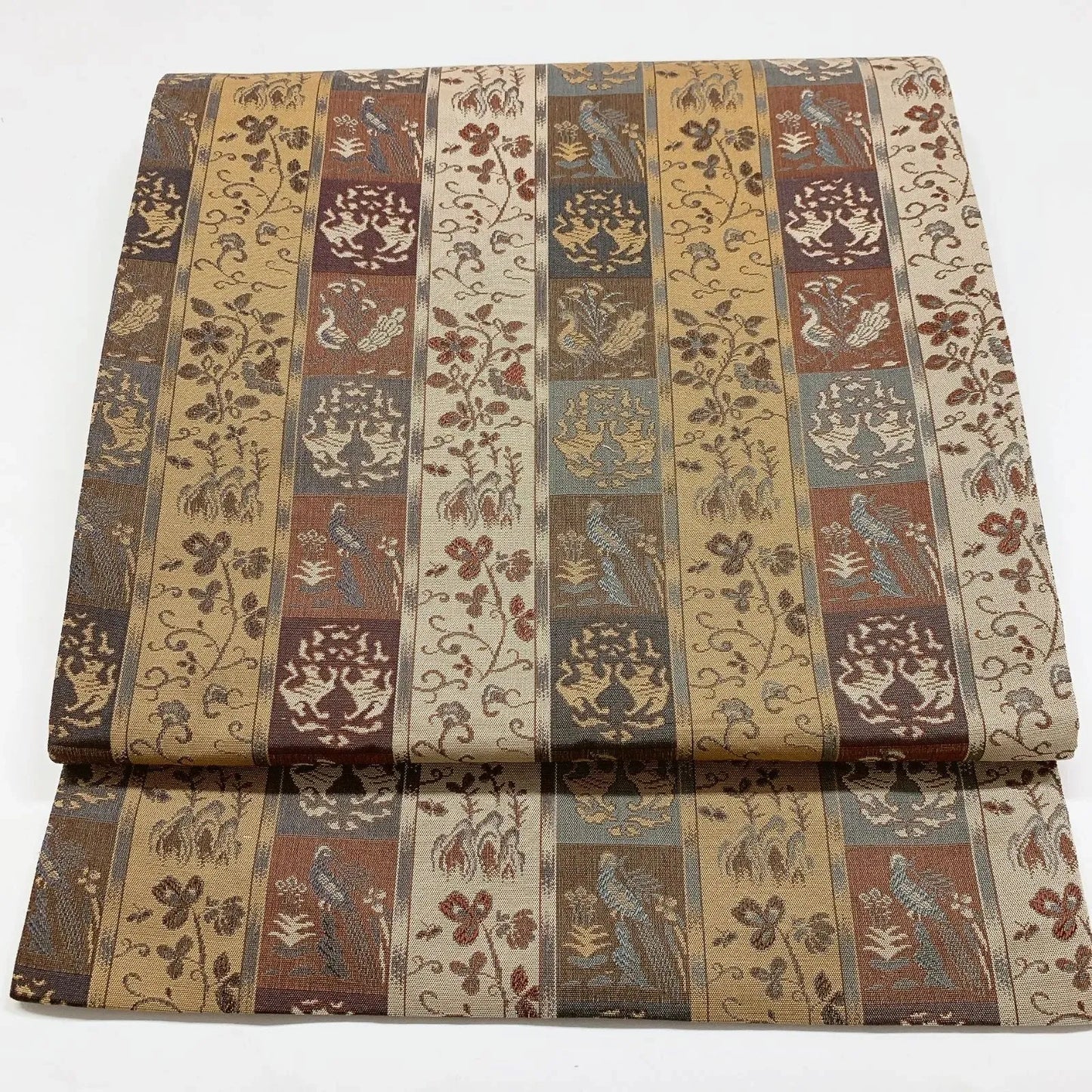 6824# Japanese Vintage Fukuro Obi Belt Kimono Fabric Silk Traditional