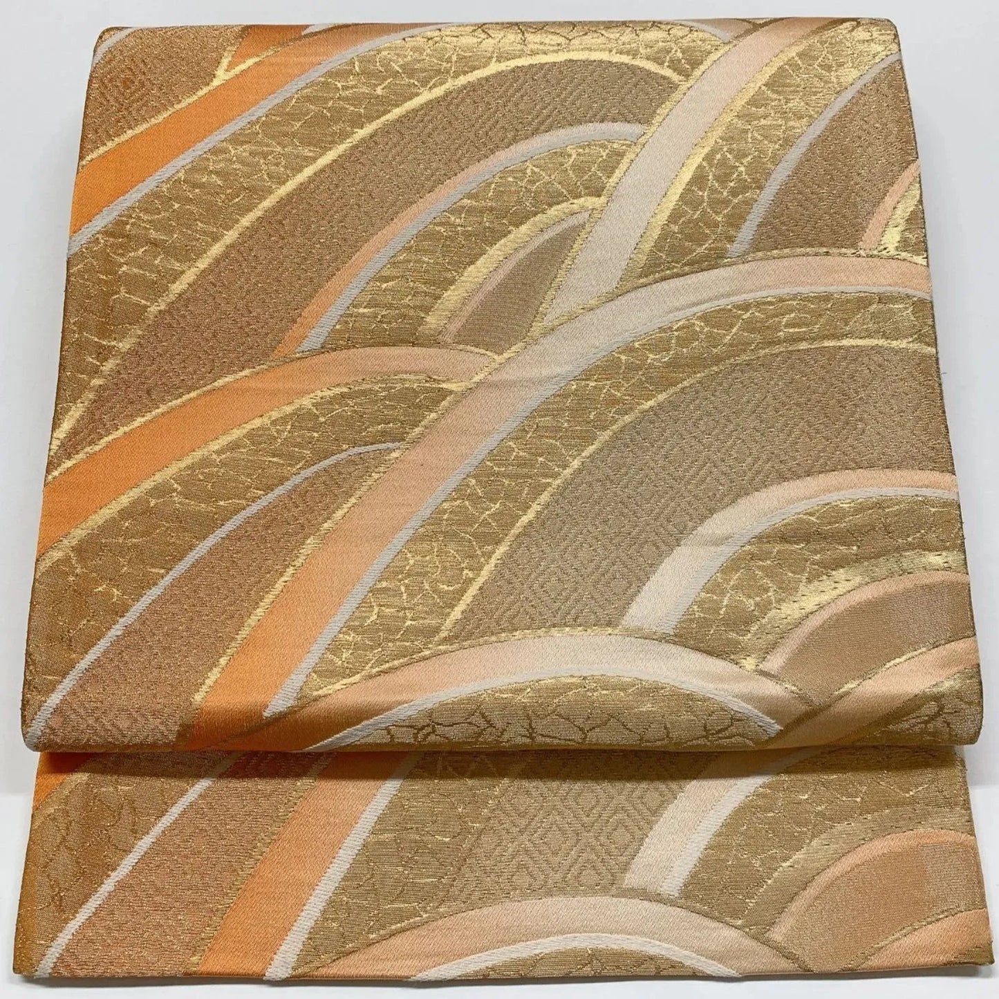 6830# Japanese Vintage Fukuro Obi Belt Kimono Fabric Silk Traditional