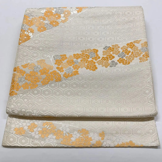 6831# Japanese Vintage Fukuro Obi Belt Kimono Fabric Silk Traditional Embroidery