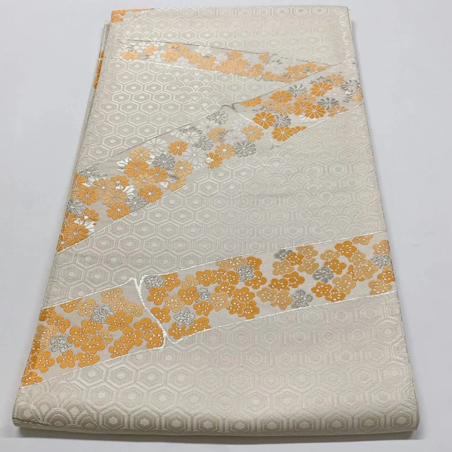 6831# Japanese Vintage Fukuro Obi Belt Kimono Fabric Silk Traditional Embroidery