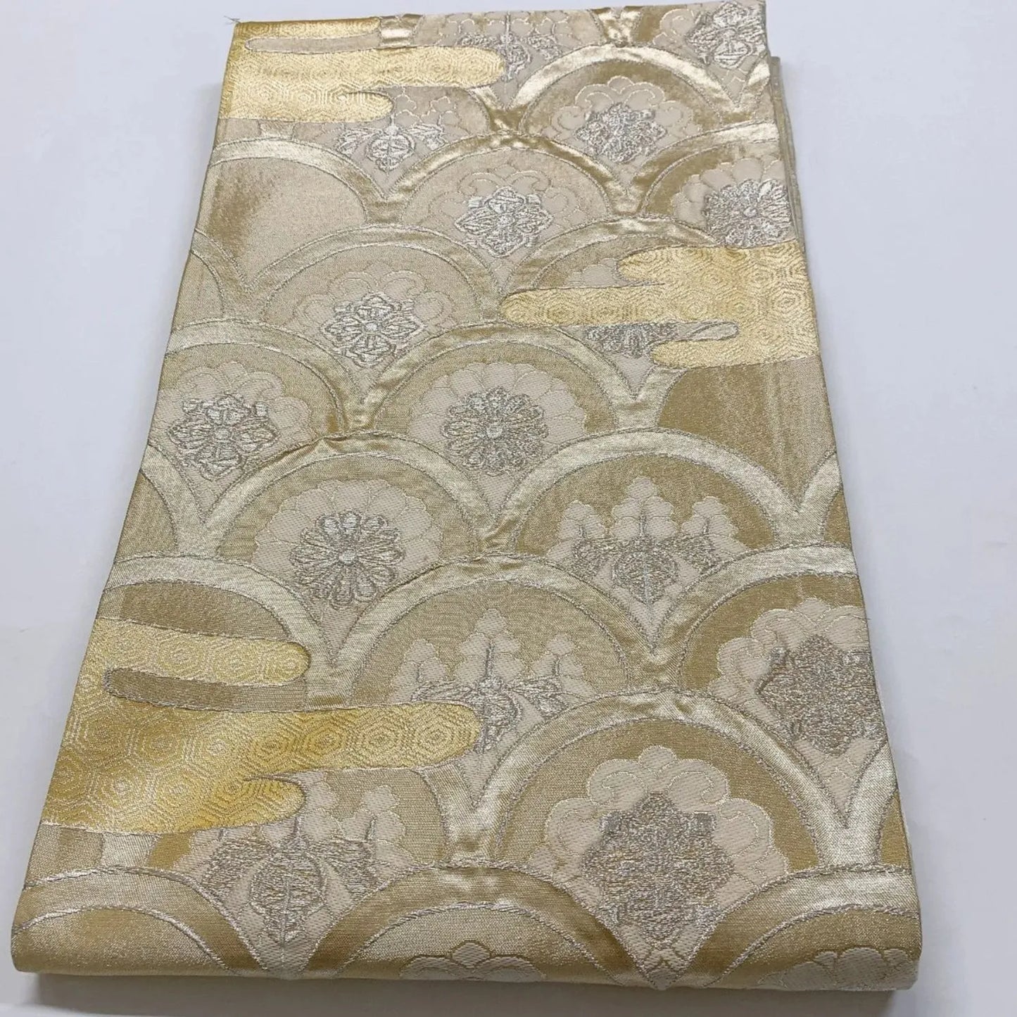 6838# Japanese Vintage Fukuro Obi Belt Kimono Fabric Silk Traditional